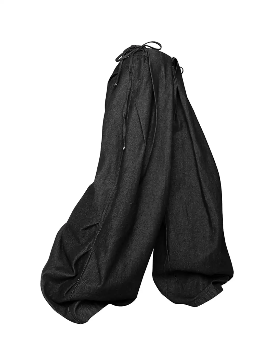 RELABEL | Drawstring Pleated Oversized Raw Jeans