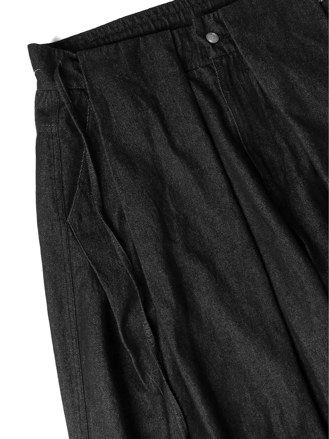 RELABEL | Drawstring Pleated Oversized Raw Jeans