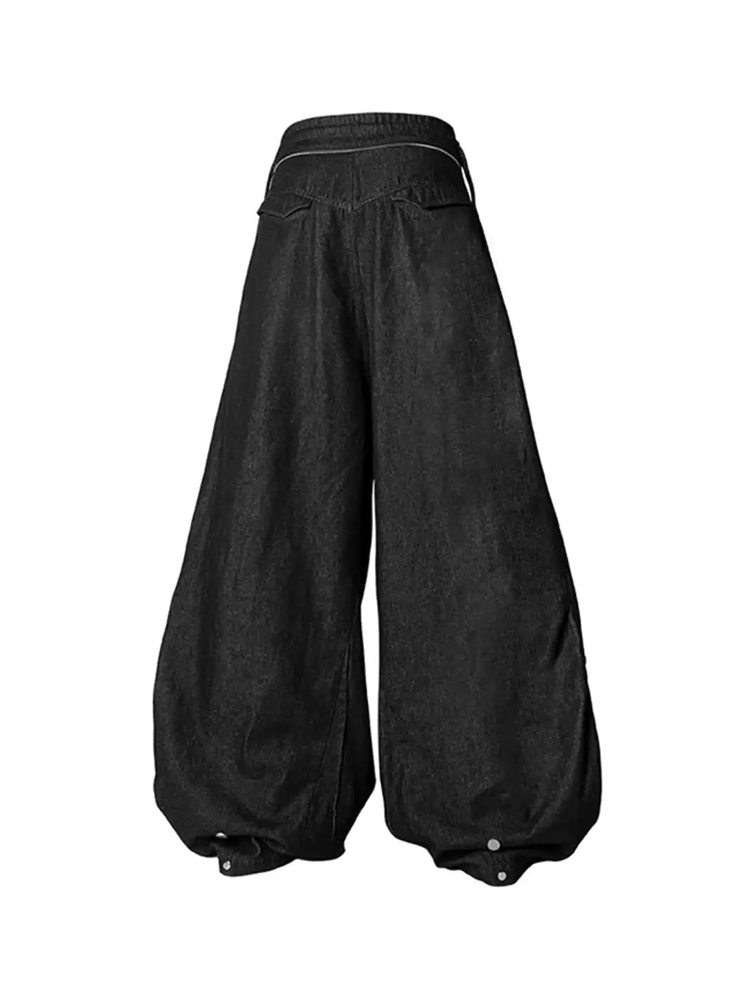 RELABEL | Drawstring Pleated Oversized Raw Jeans