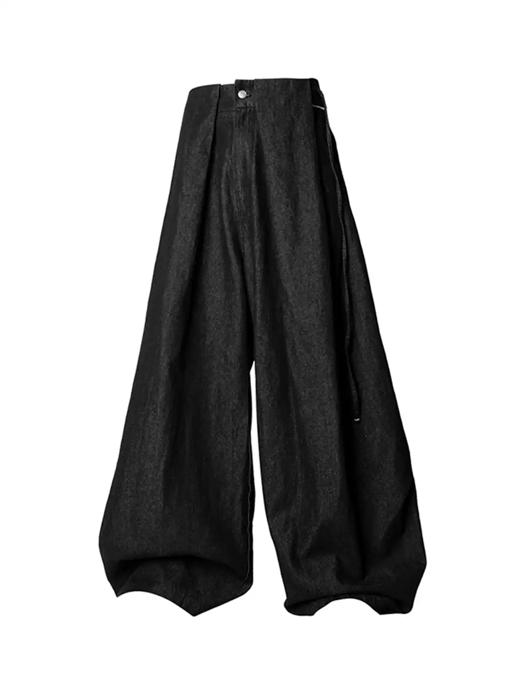 RELABEL | Drawstring Pleated Oversized Raw Jeans