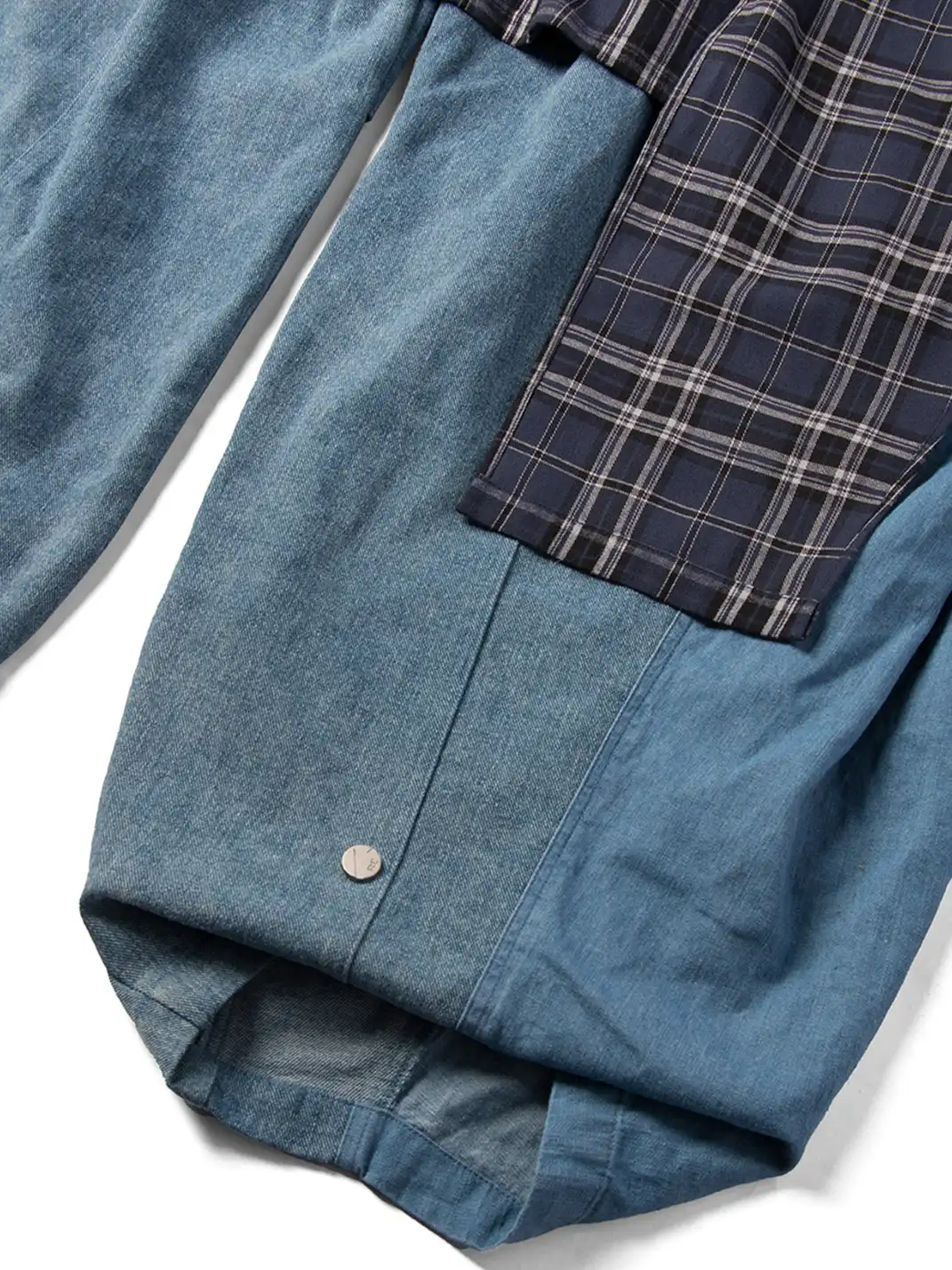 RELABEL | Detachable Plaid Back Flap Oversized Jeans