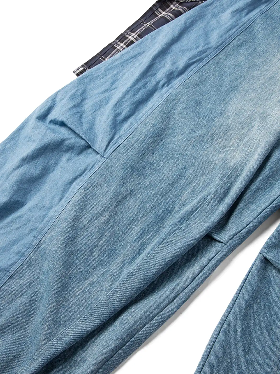 RELABEL | Detachable Plaid Back Flap Oversized Jeans