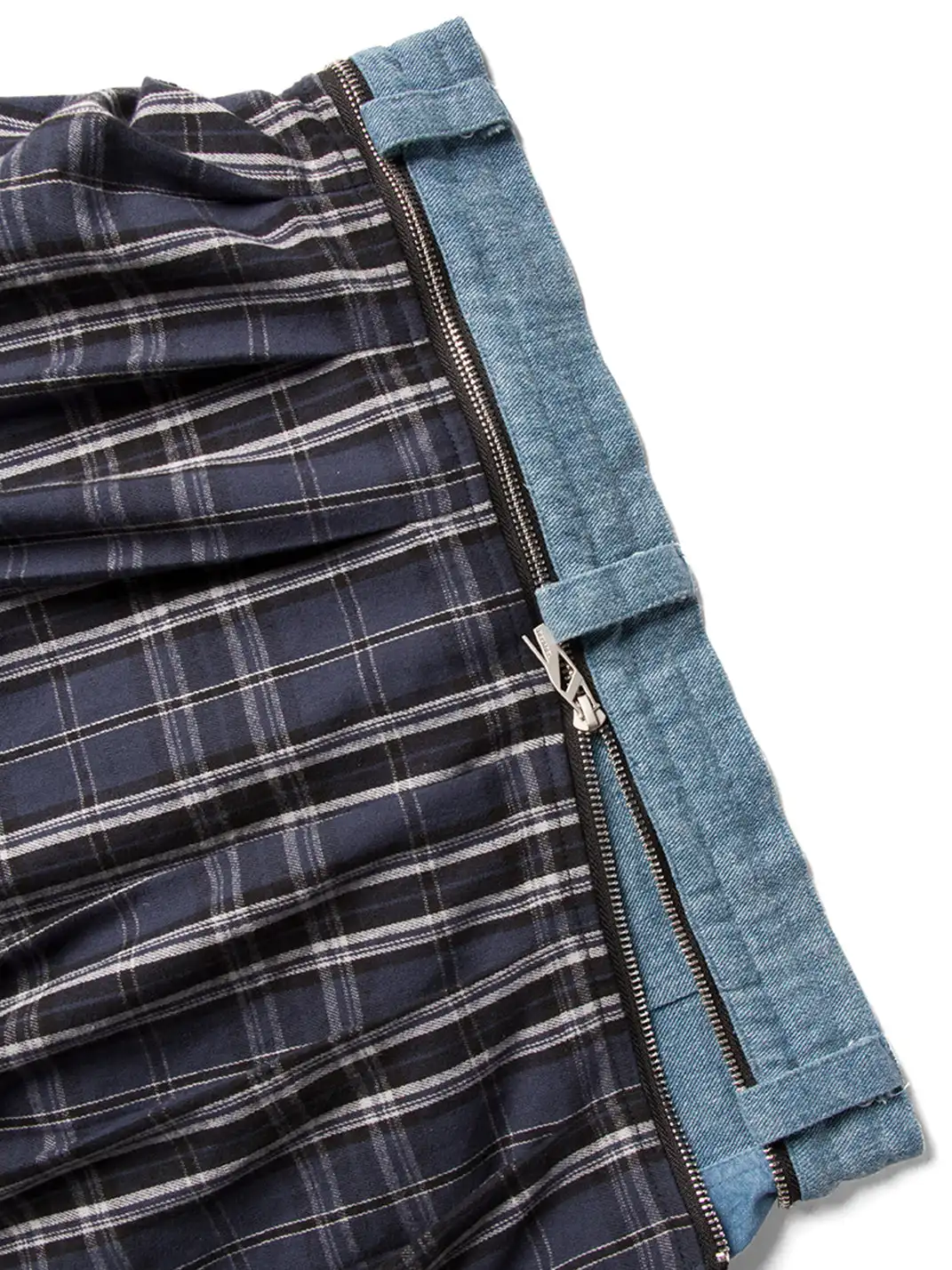 RELABEL | Detachable Plaid Back Flap Oversized Jeans