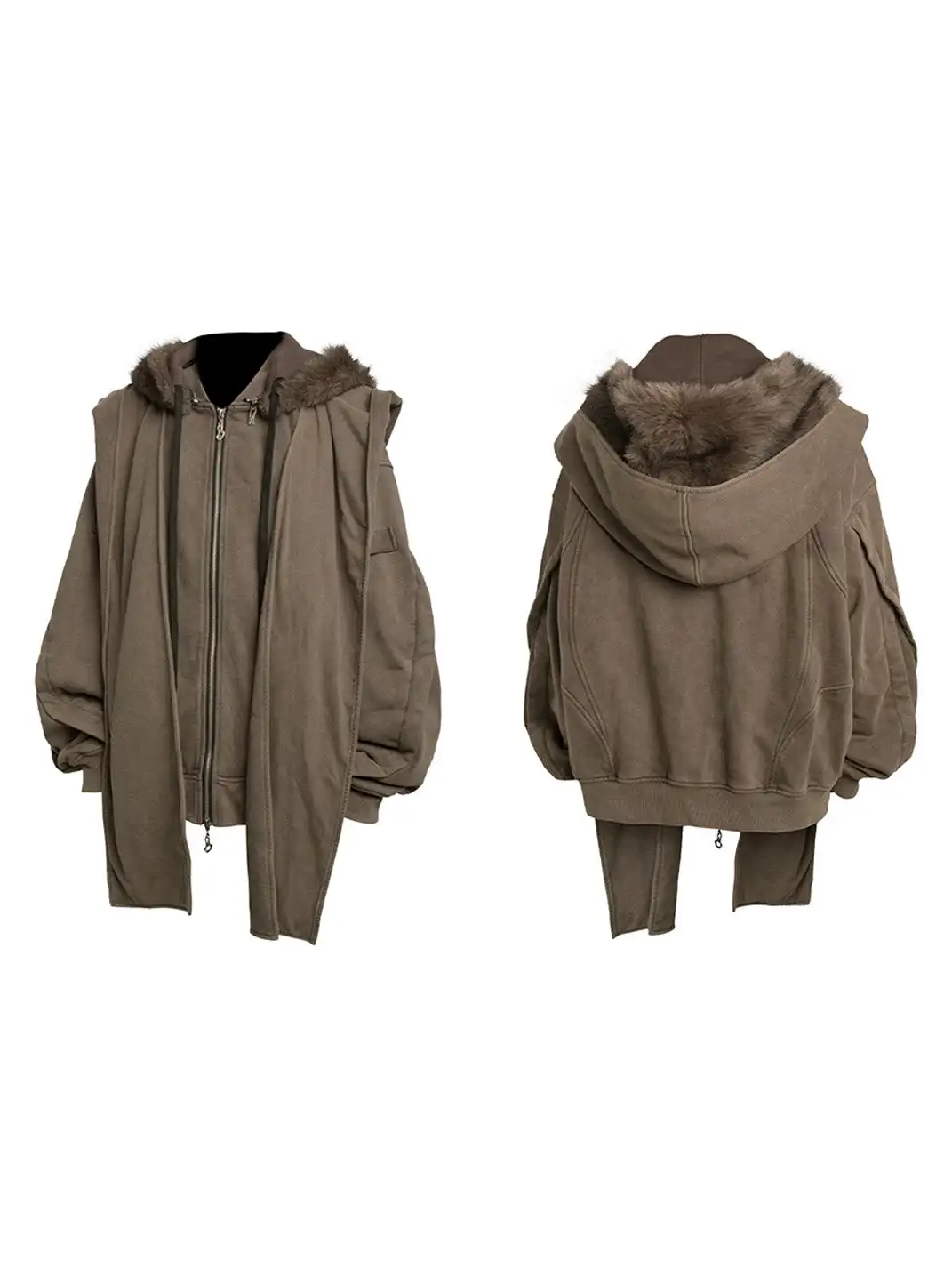 RELABEL | Detachable Faux Fur Hood Jacket