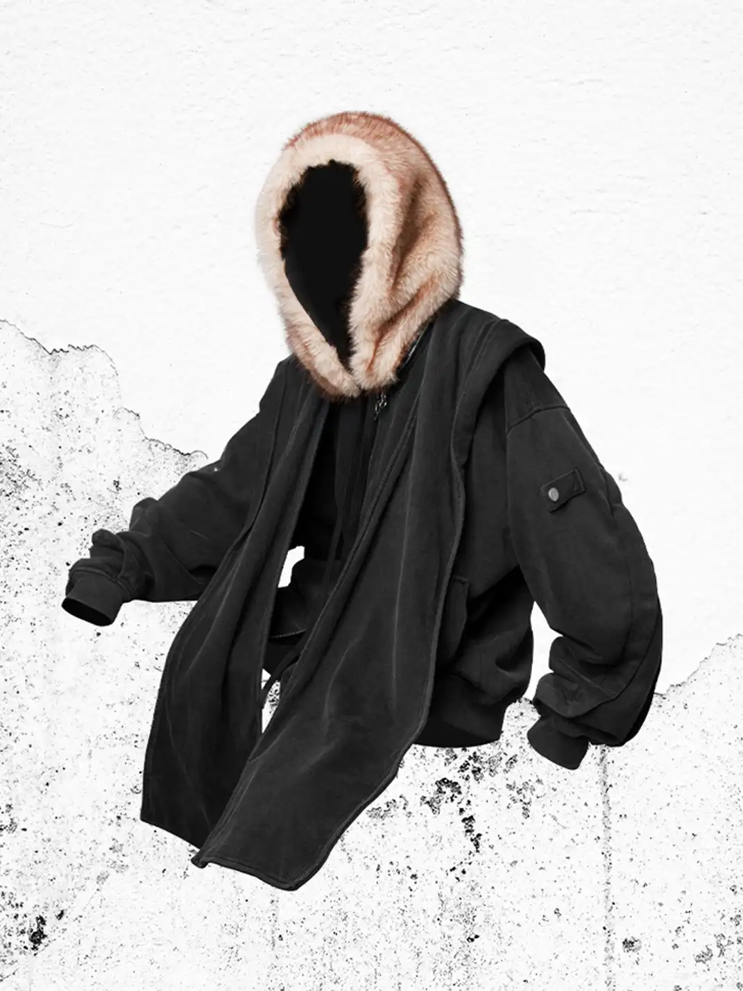 RELABEL | Detachable Faux Fur Hood Jacket