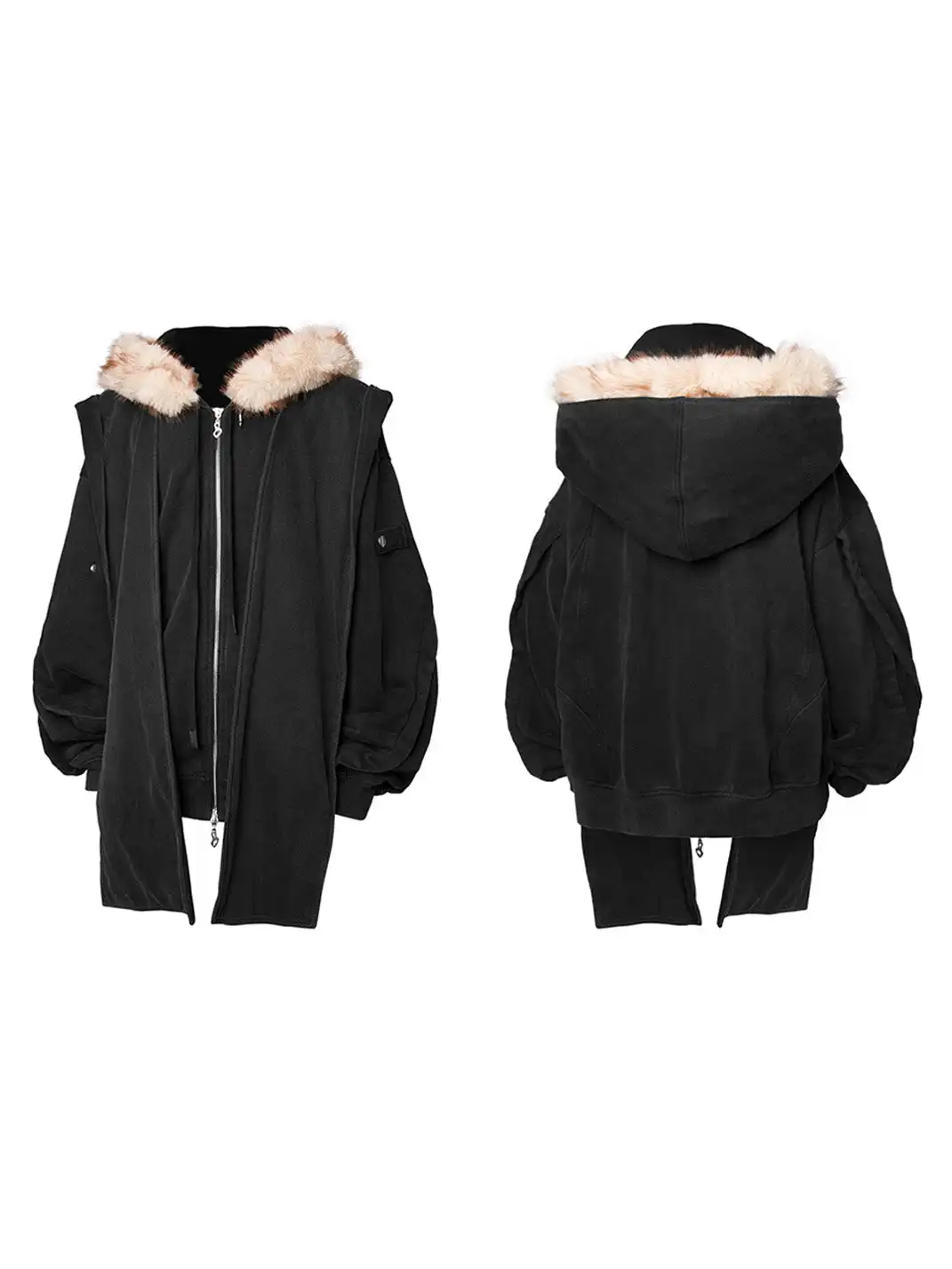 RELABEL | Detachable Faux Fur Hood Jacket