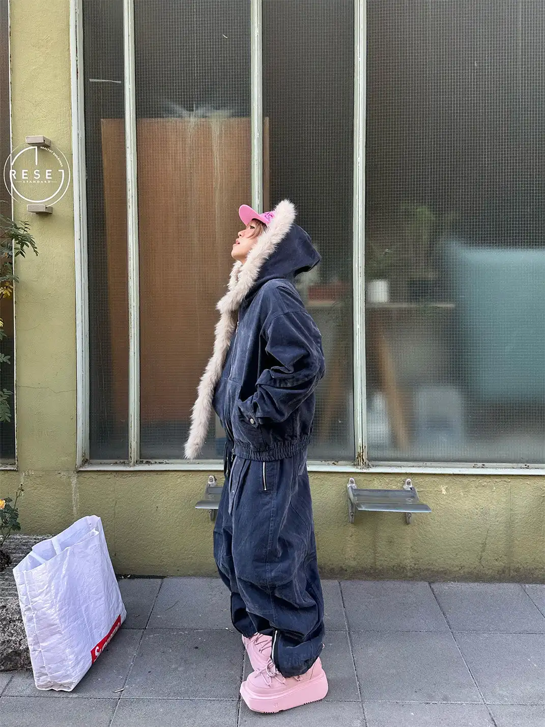 RELABEL | Detachable Faux Fur Trim Hooded Jacket