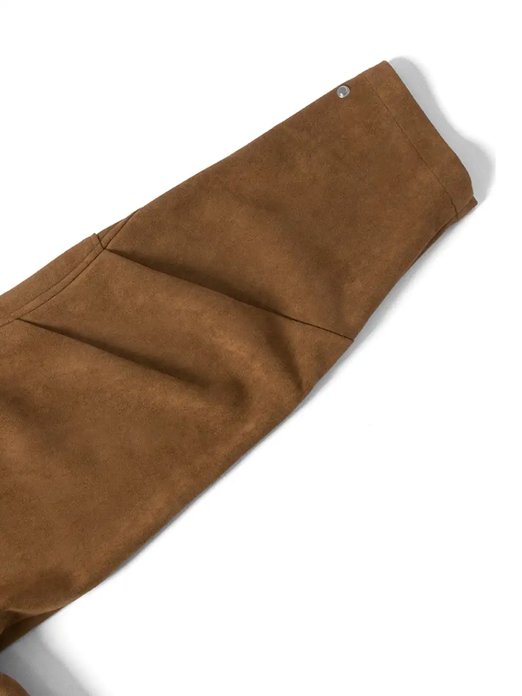 RELABEL | Asymmetrical-Zip Detachable-Hood Suede Jacket