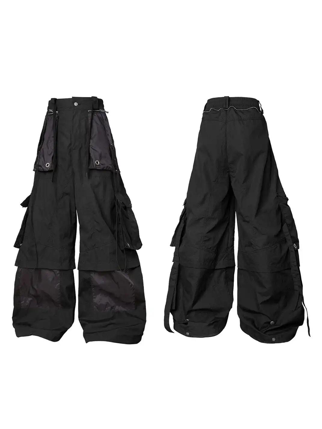 RELABEL | Multi-Pocket Panel Crinkled Cargo Pants