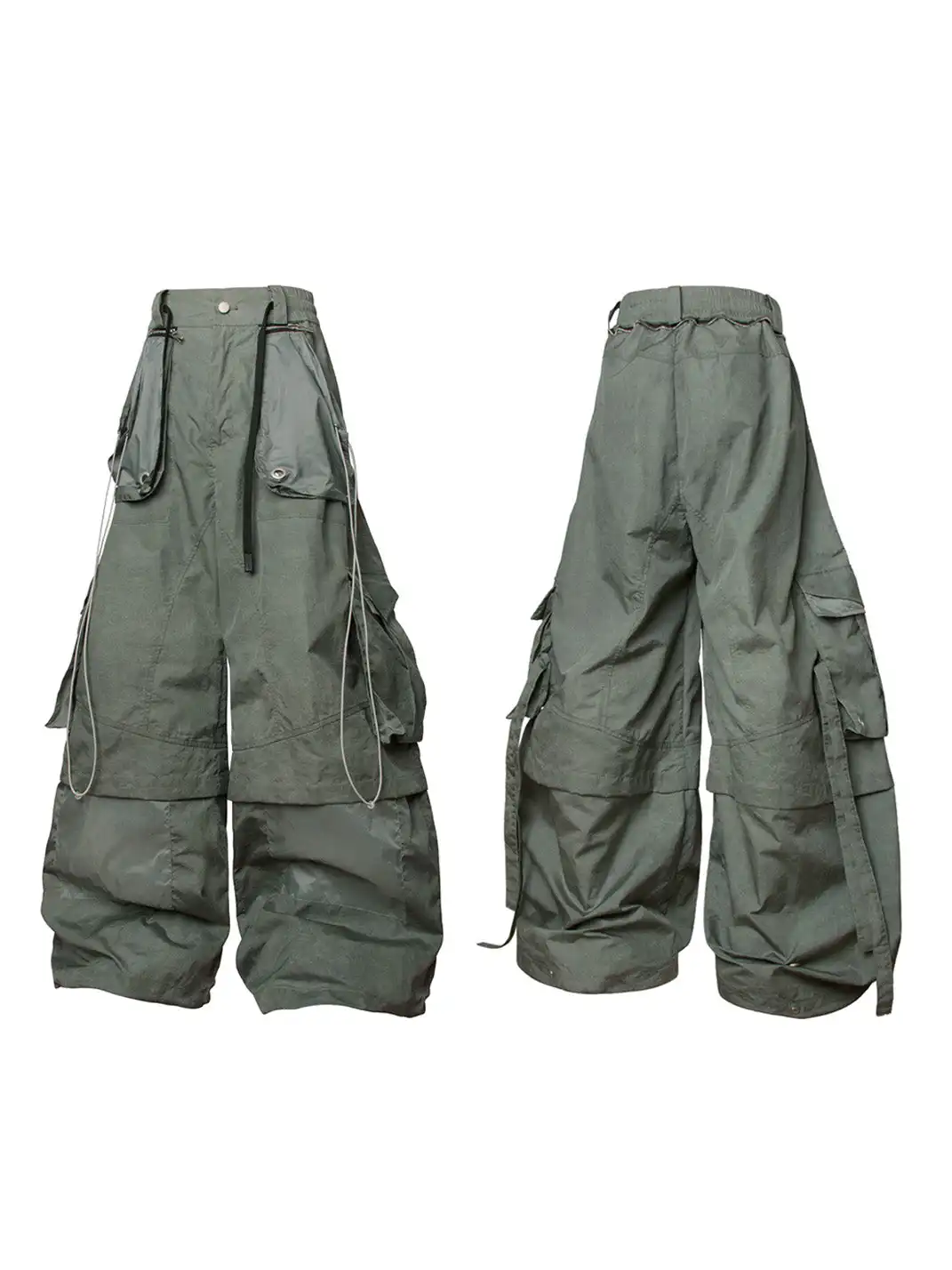 RELABEL | Multi-Pocket Panel Crinkled Cargo Pants