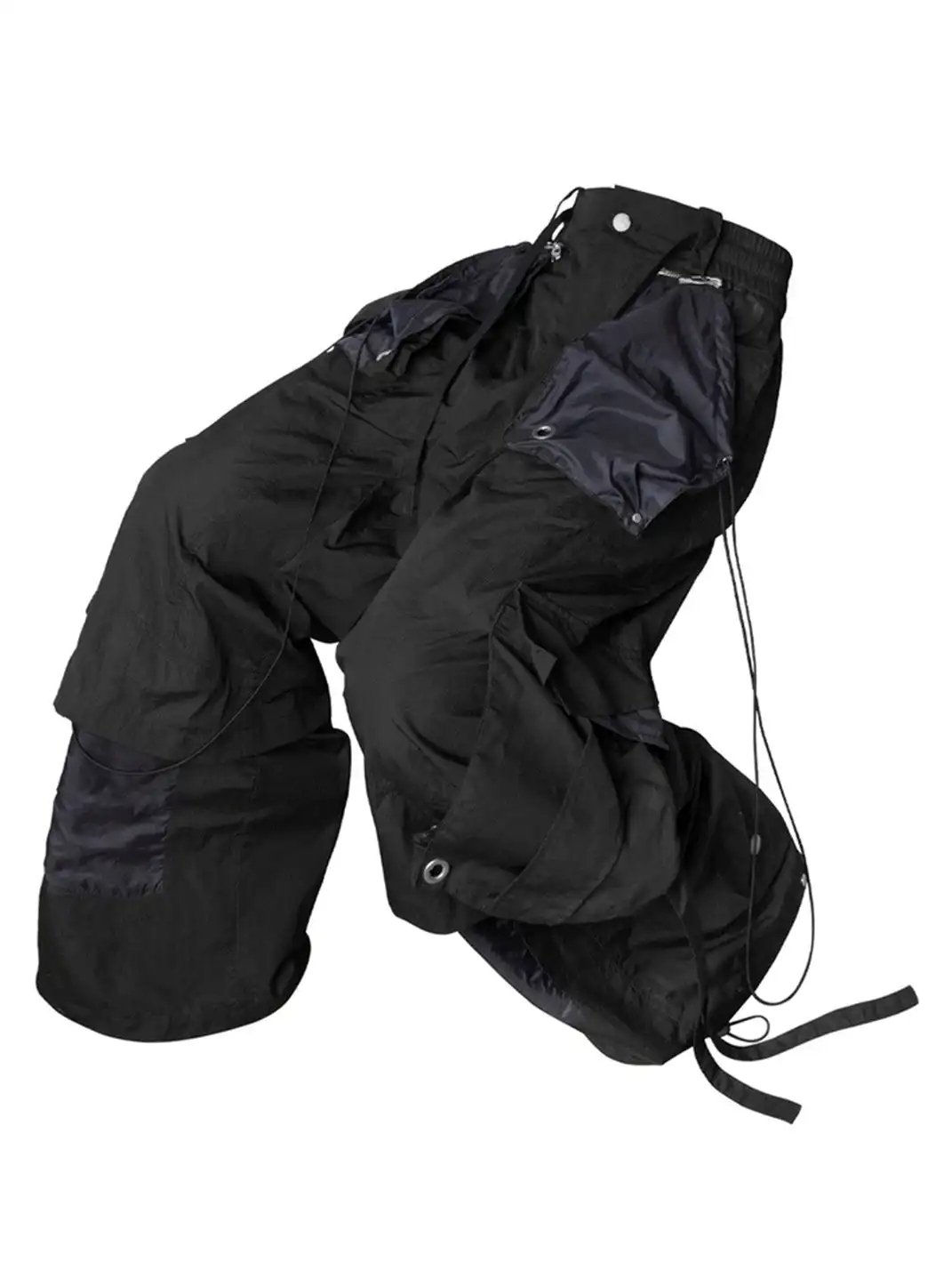 RELABEL | Multi-Pocket Panel Crinkled Cargo Pants