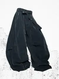 RELABEL | Velour Zip-Hem Oversized Jeans