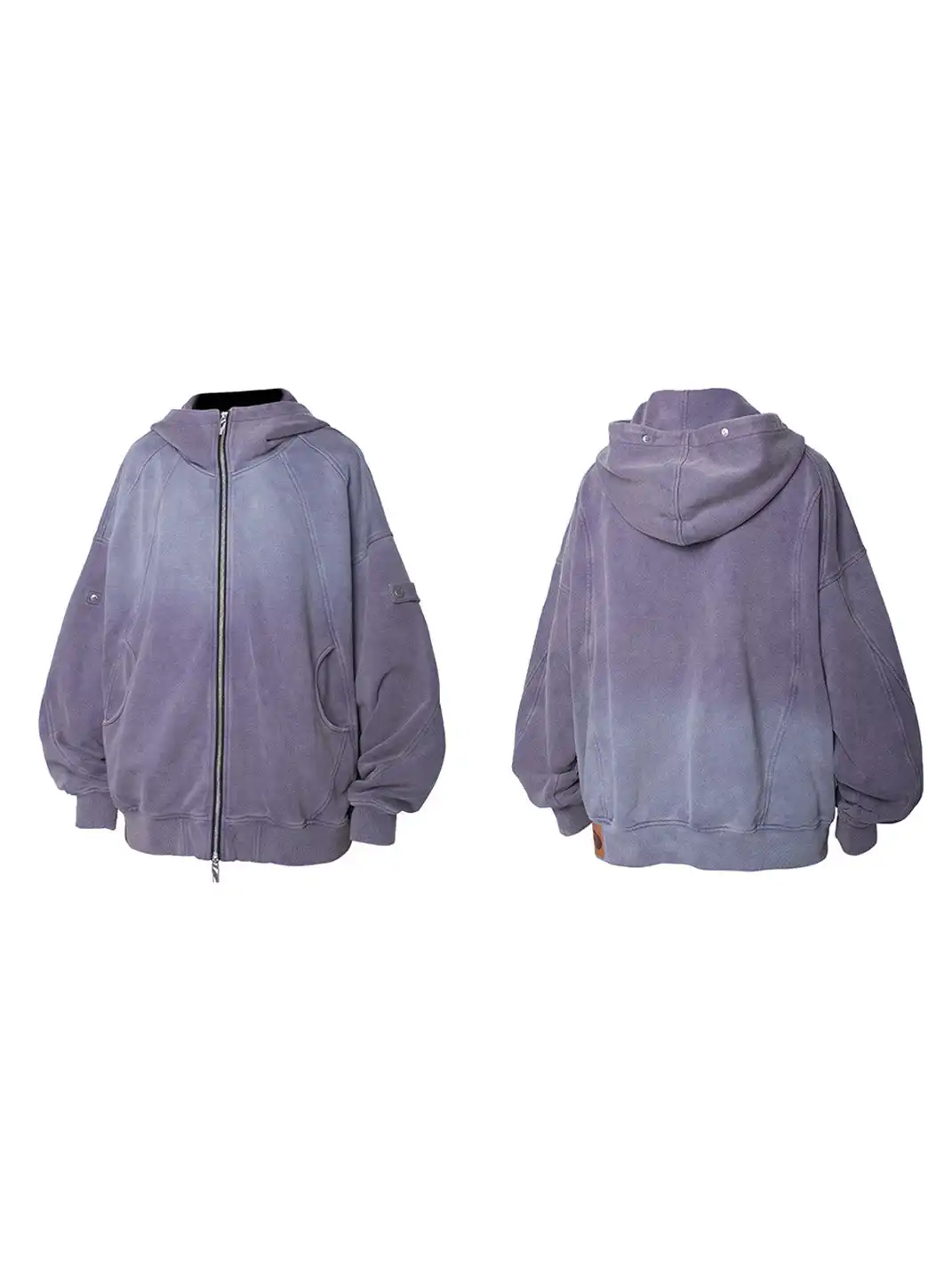 RELABEL | Gradient Washed Panel Hooded Jacket