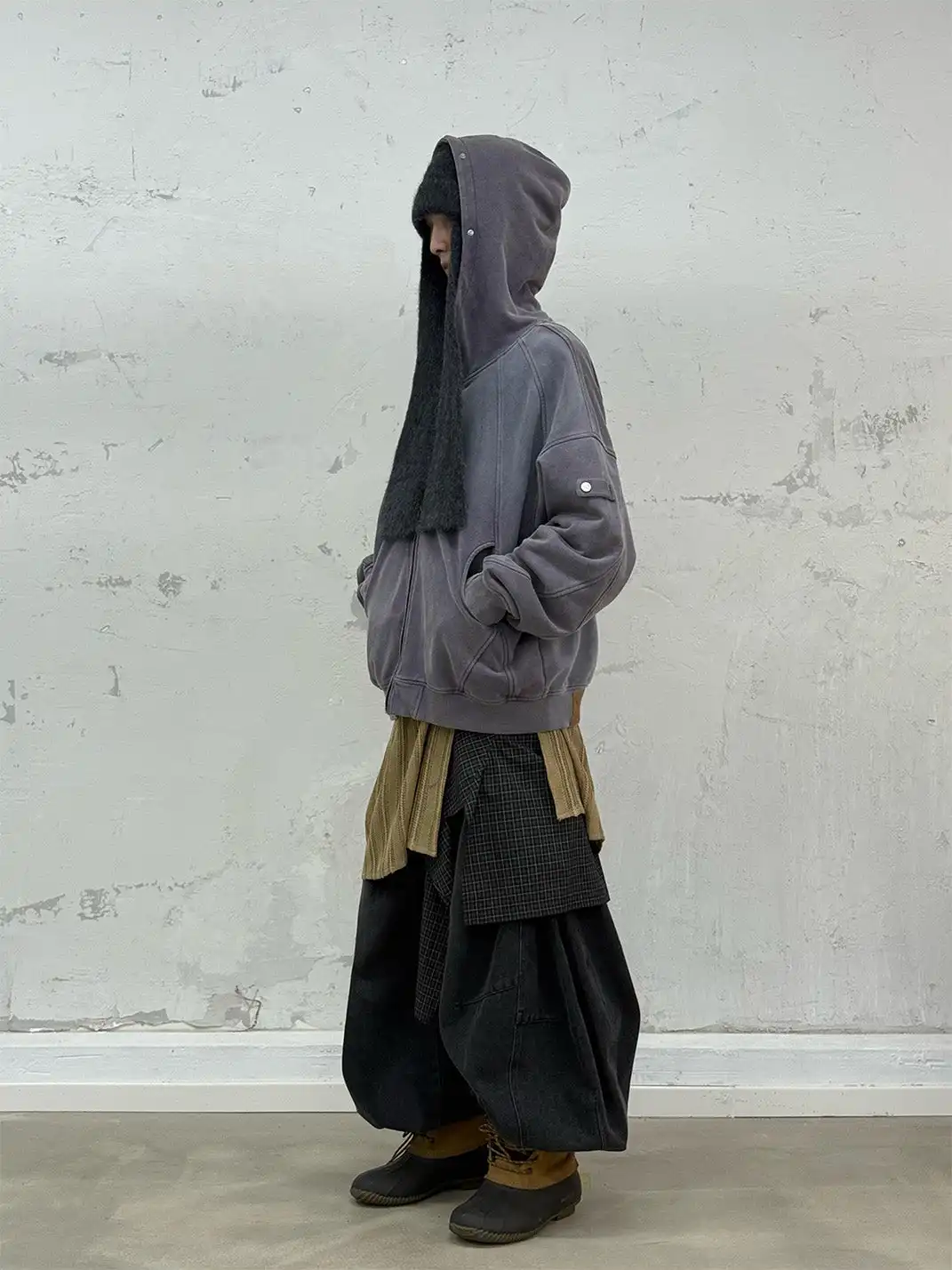 RELABEL | Gradient Washed Panel Hooded Jacket