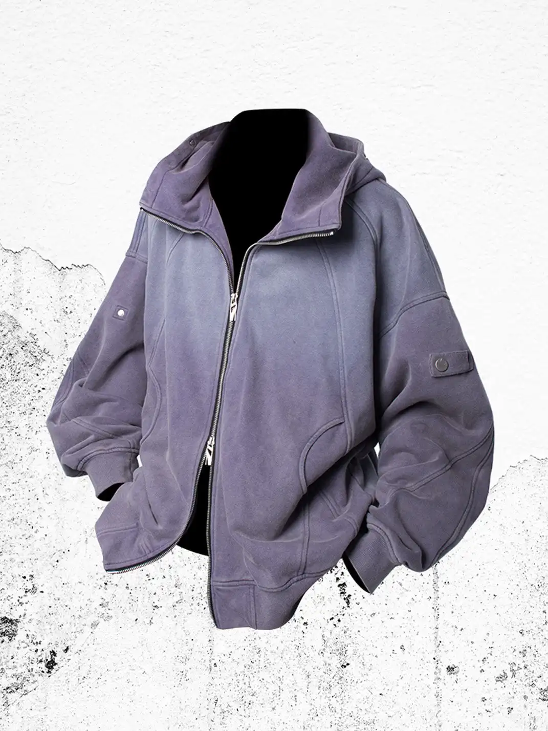 RELABEL | Gradient Washed Panel Hooded Jacket