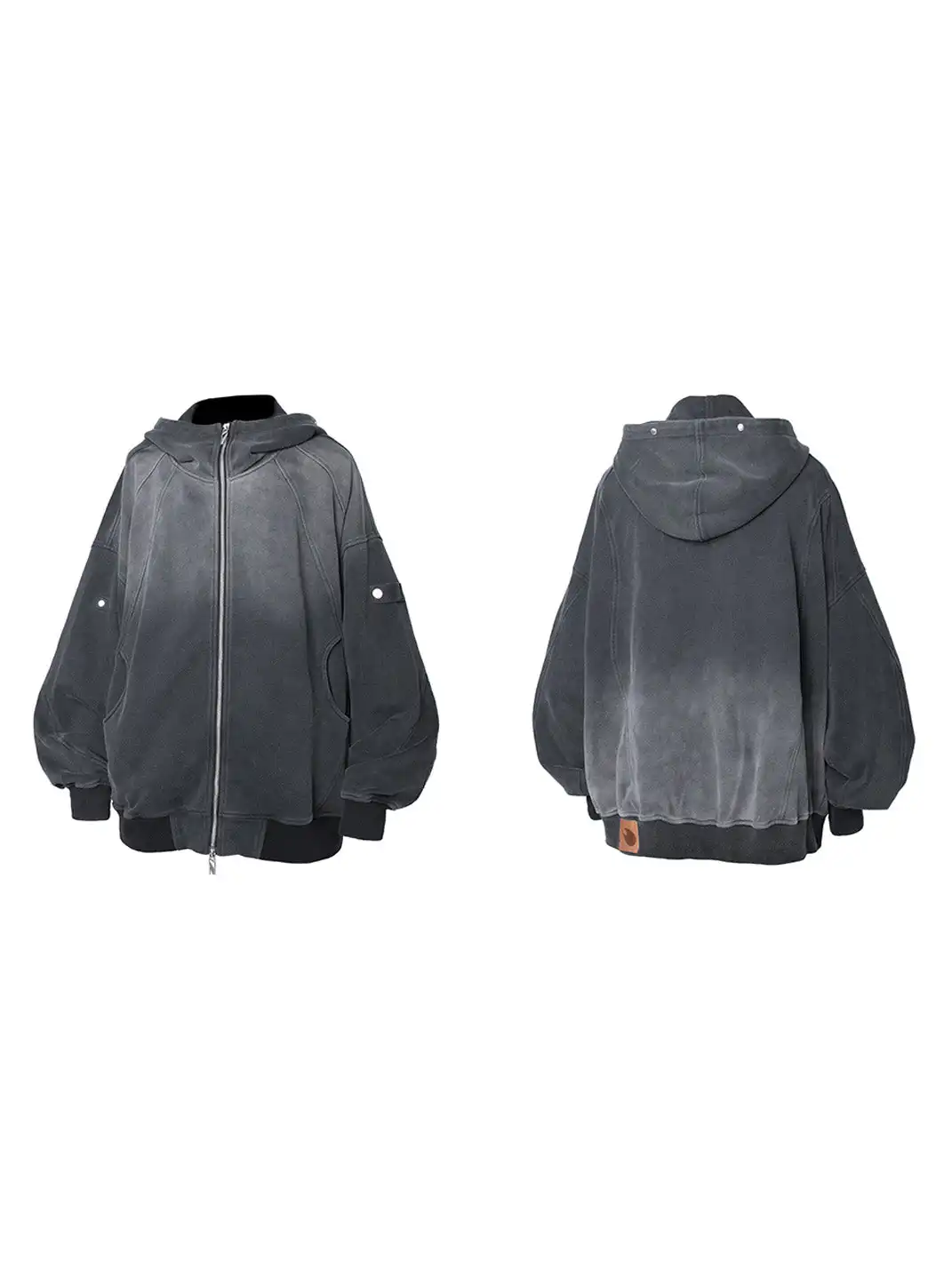 RELABEL | Gradient Washed Panel Hooded Jacket
