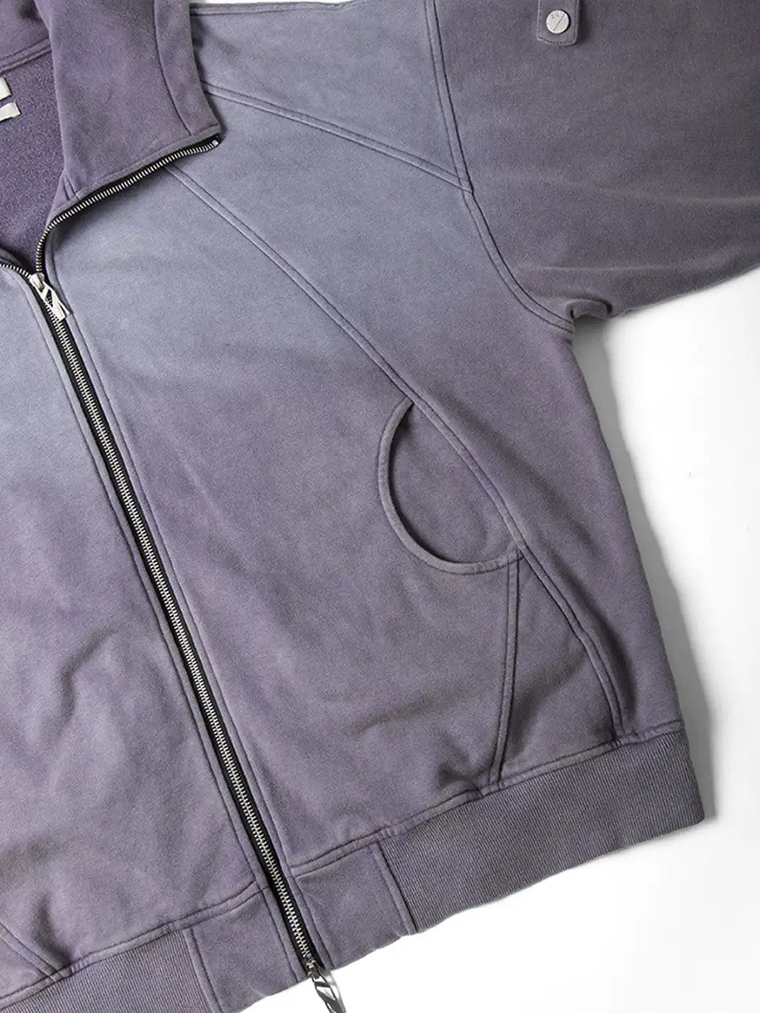 RELABEL | Gradient Washed Panel Hooded Jacket