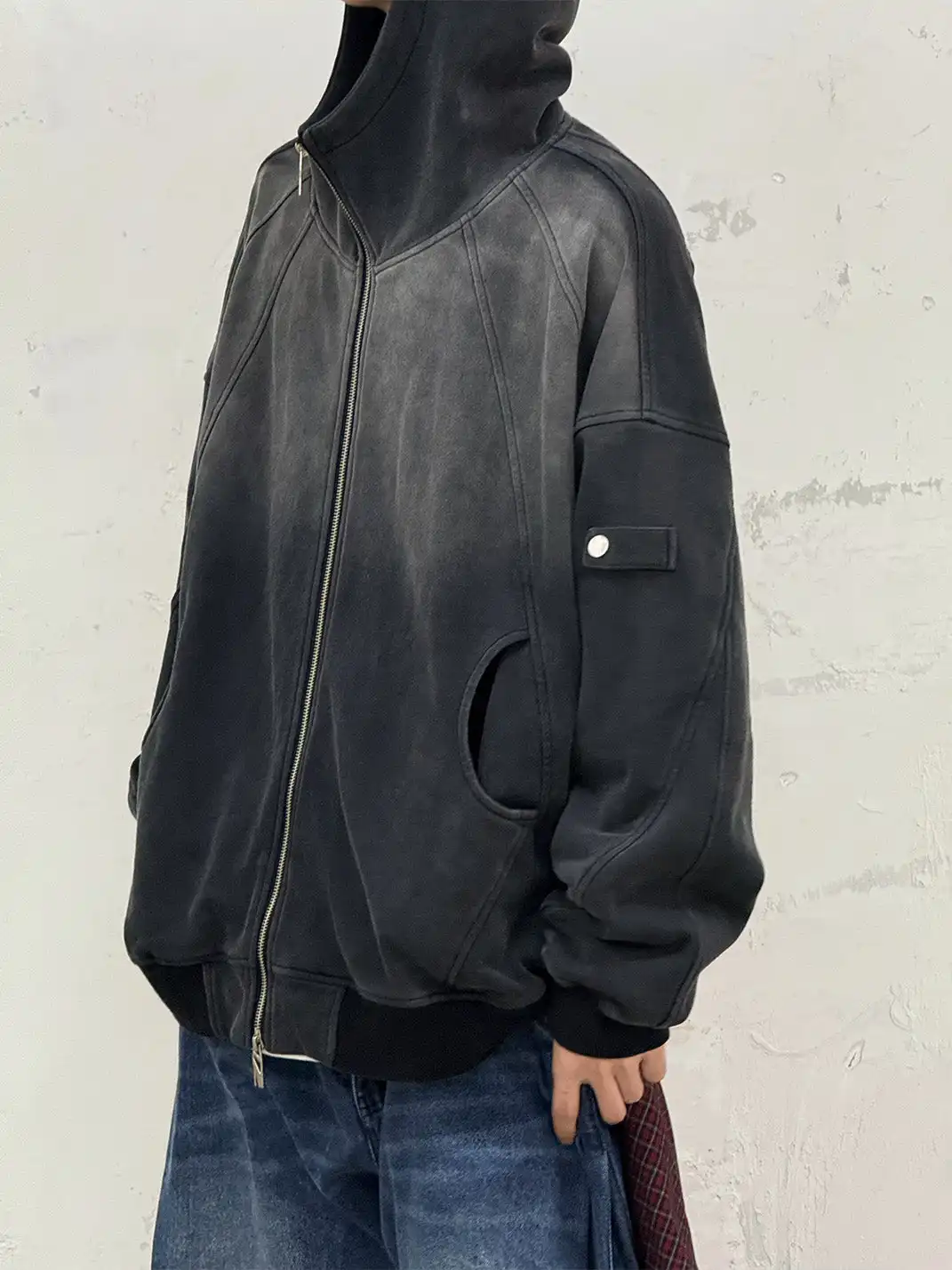 RELABEL | Gradient Washed Panel Hooded Jacket