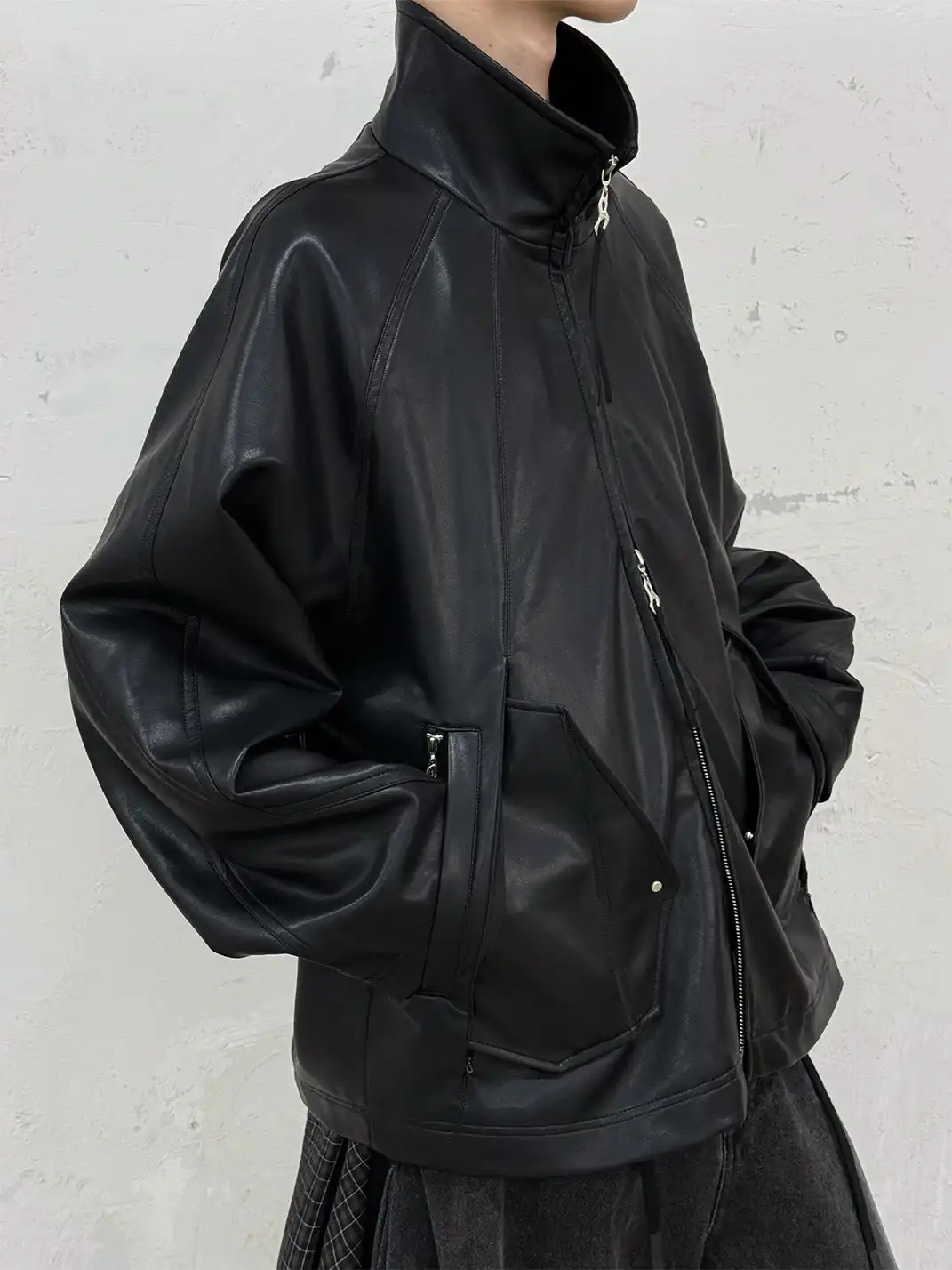 RELABEL | Multi-Pocket Faux Leather Oversized Jacket