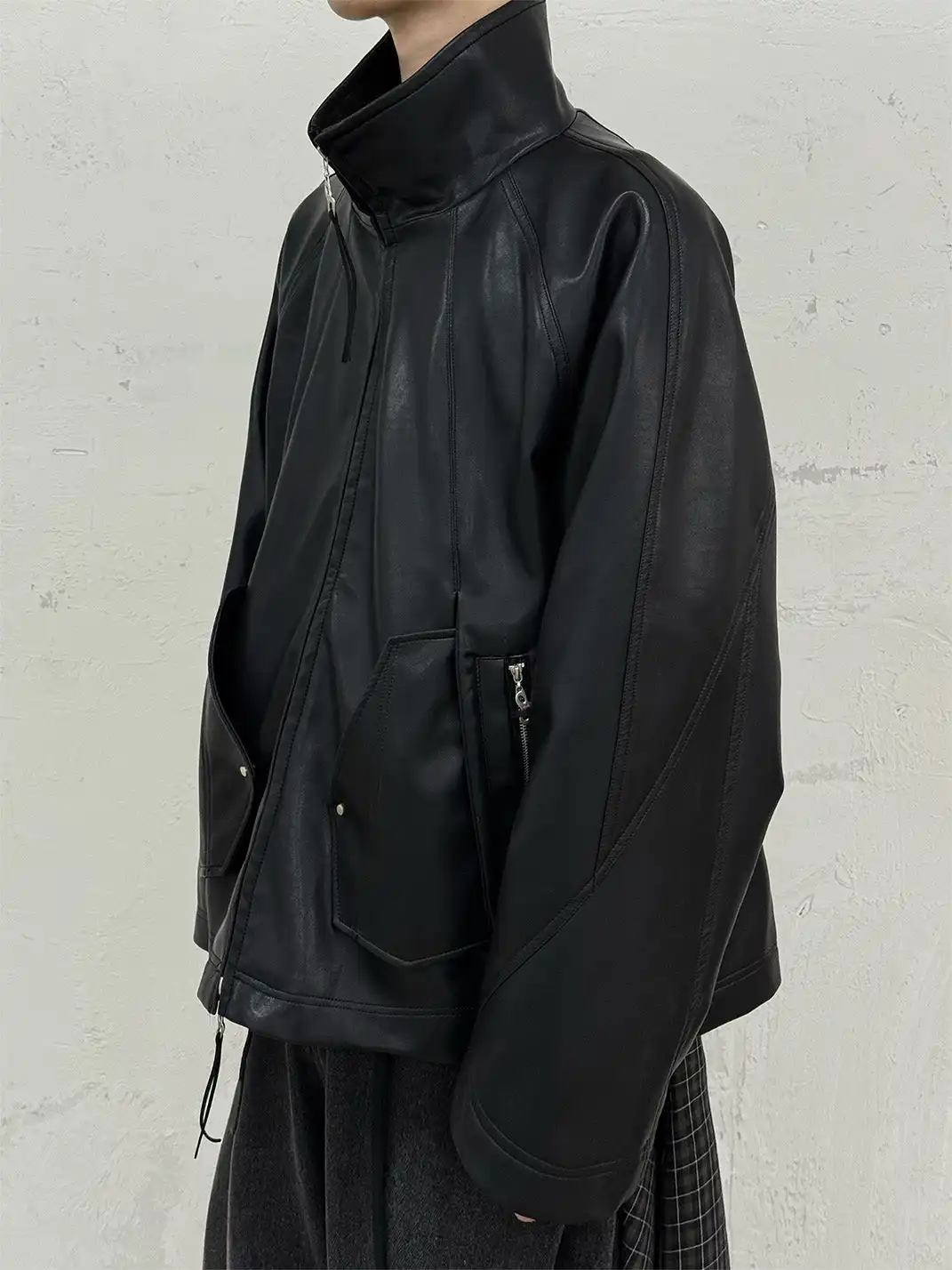 RELABEL | Multi-Pocket Faux Leather Oversized Jacket