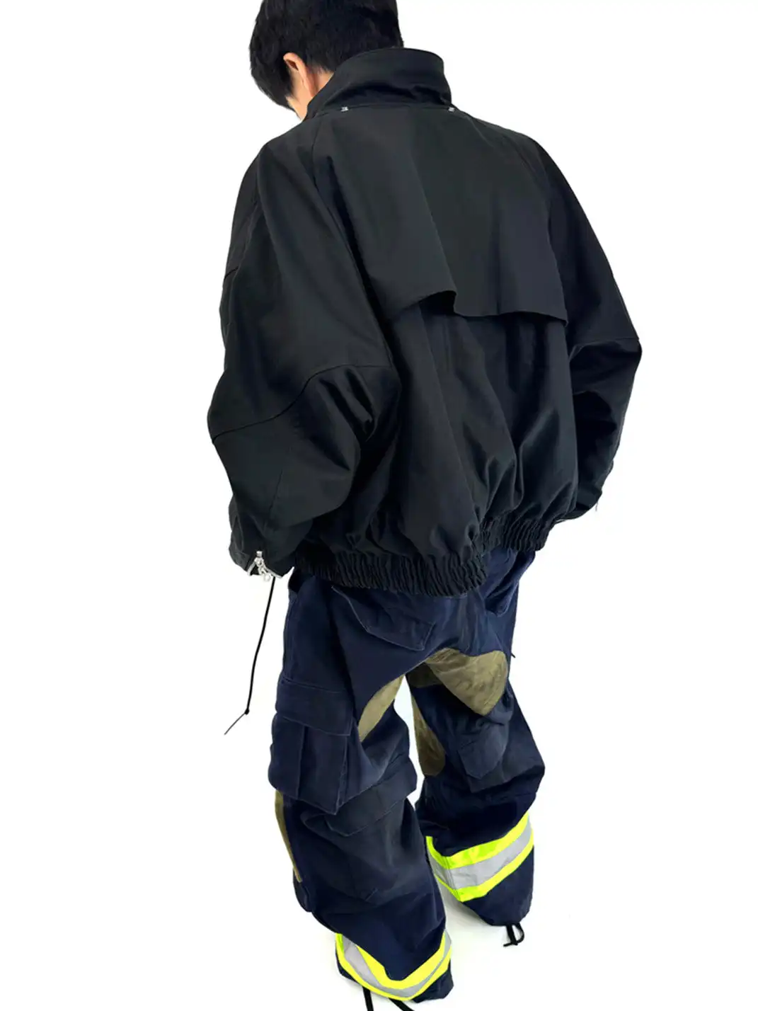 RELABEL | Detachable Hood Batwing Sleeve Jacket