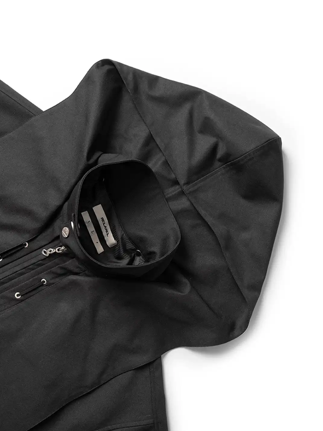 RELABEL | Detachable Hood Batwing Sleeve Jacket