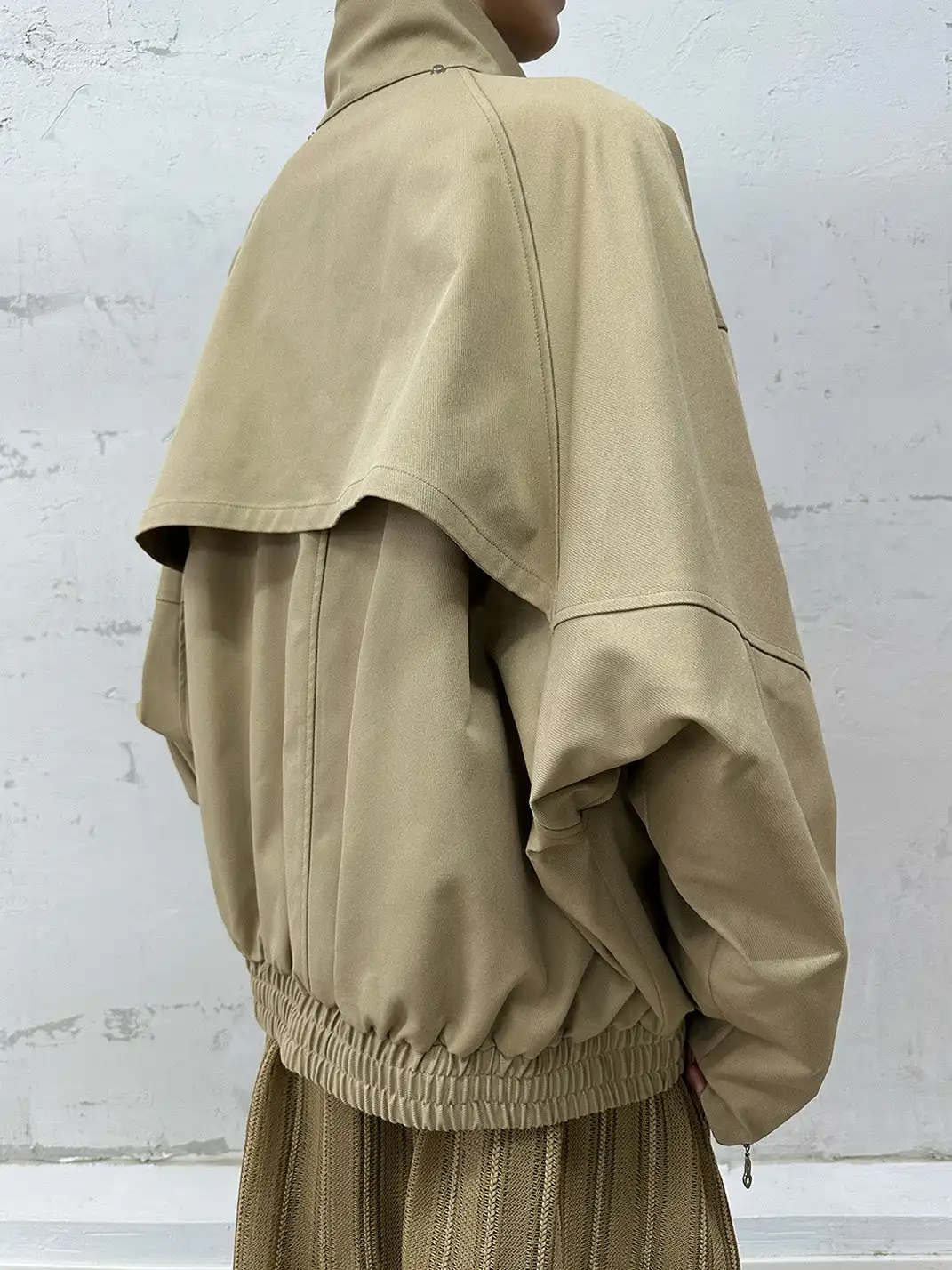 RELABEL | Detachable Hood Batwing Sleeve Jacket