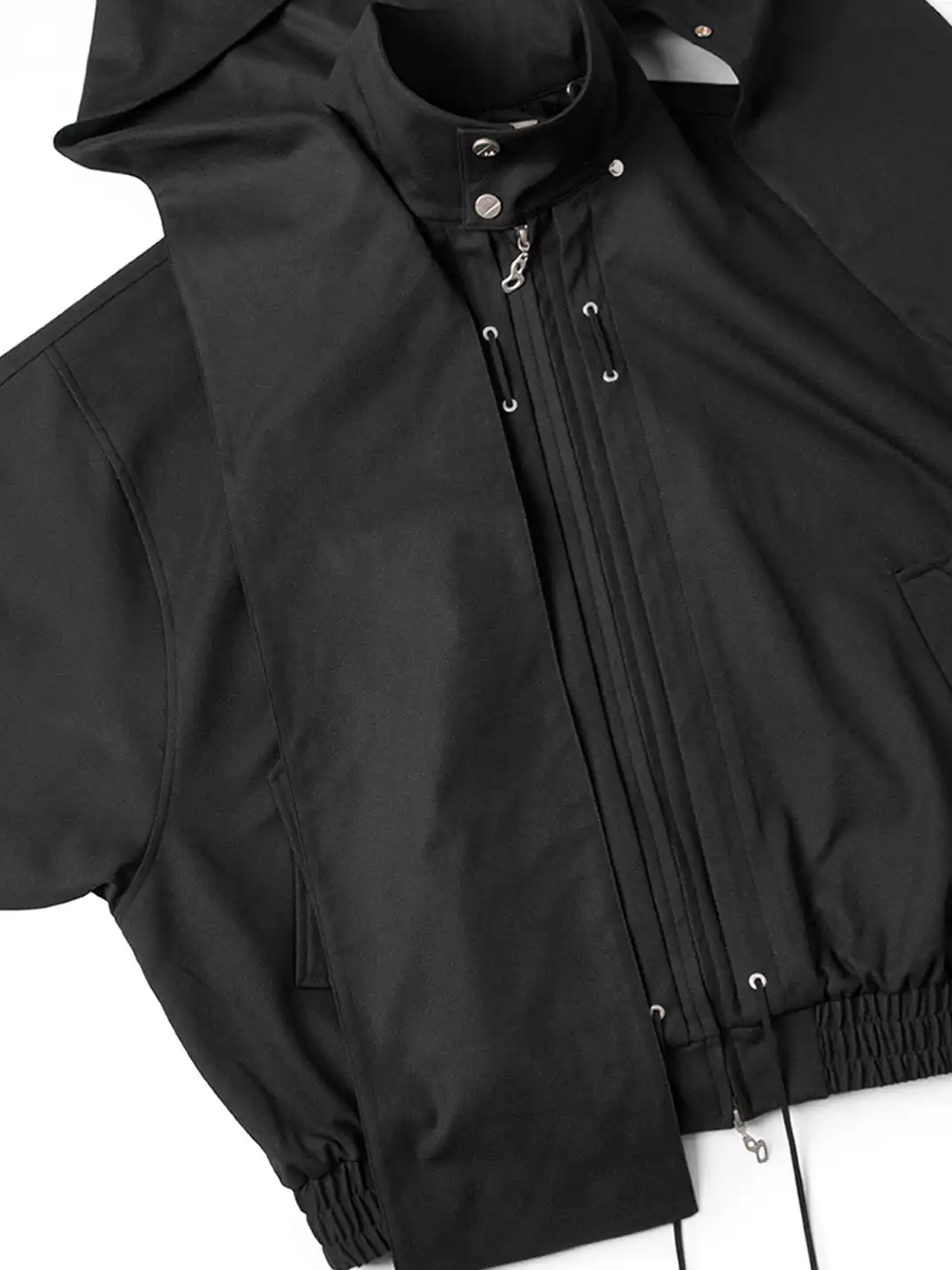 RELABEL | Detachable Hood Batwing Sleeve Jacket