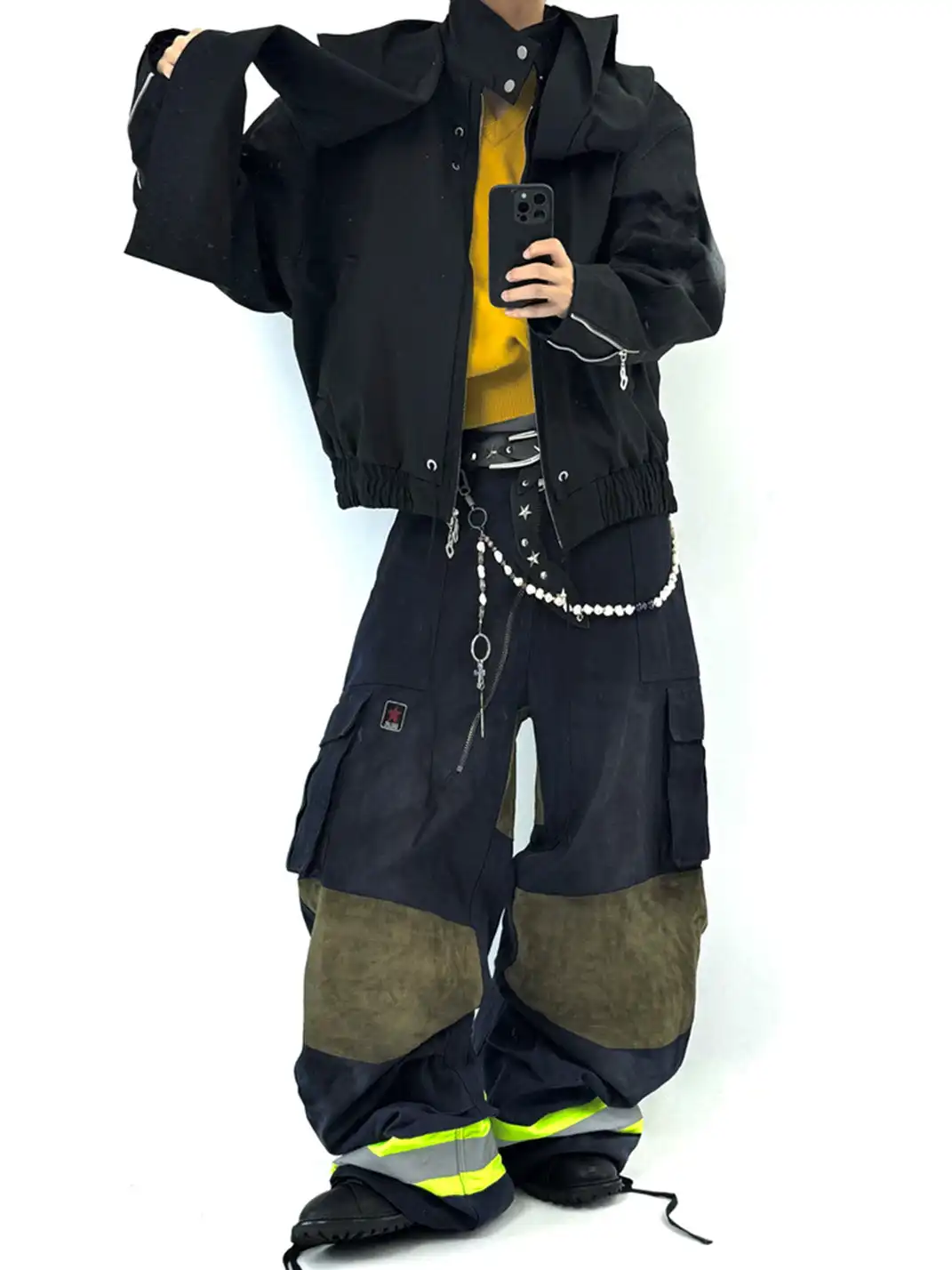 RELABEL | Detachable Hood Batwing Sleeve Jacket