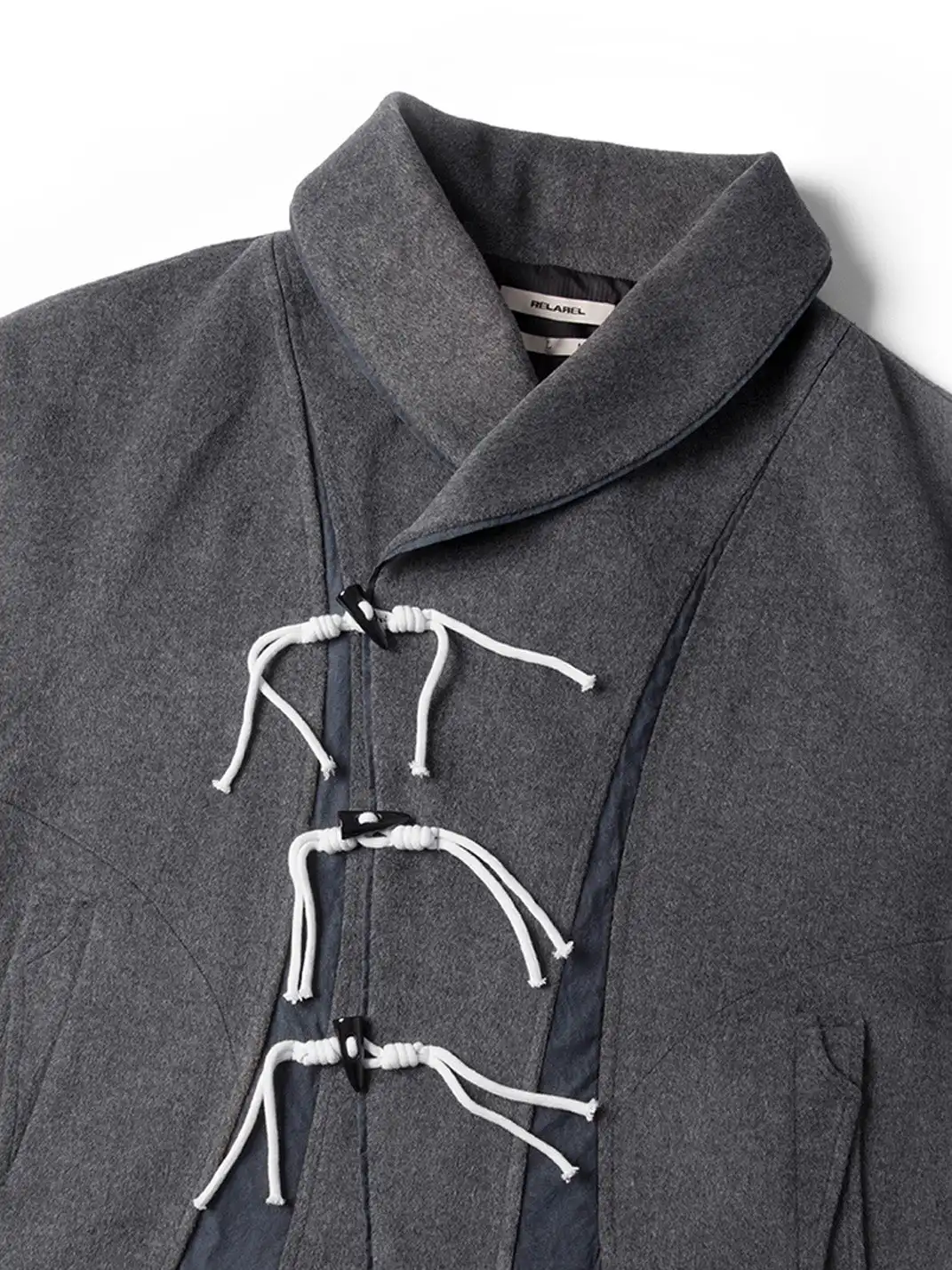 RELABEL | Asym Wool-Blend Curved Panel Jacket