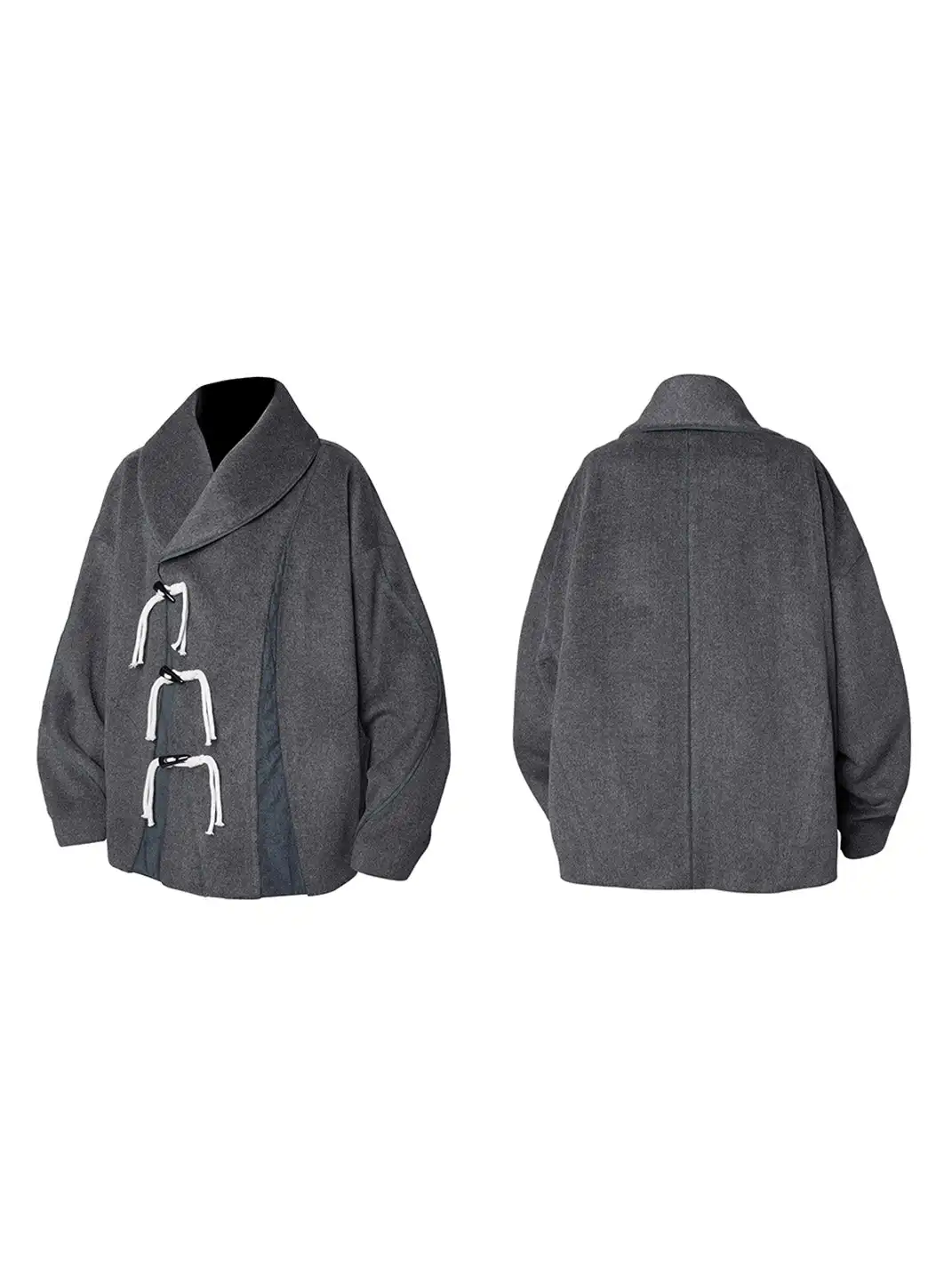 RELABEL | Asym Wool-Blend Curved Panel Jacket