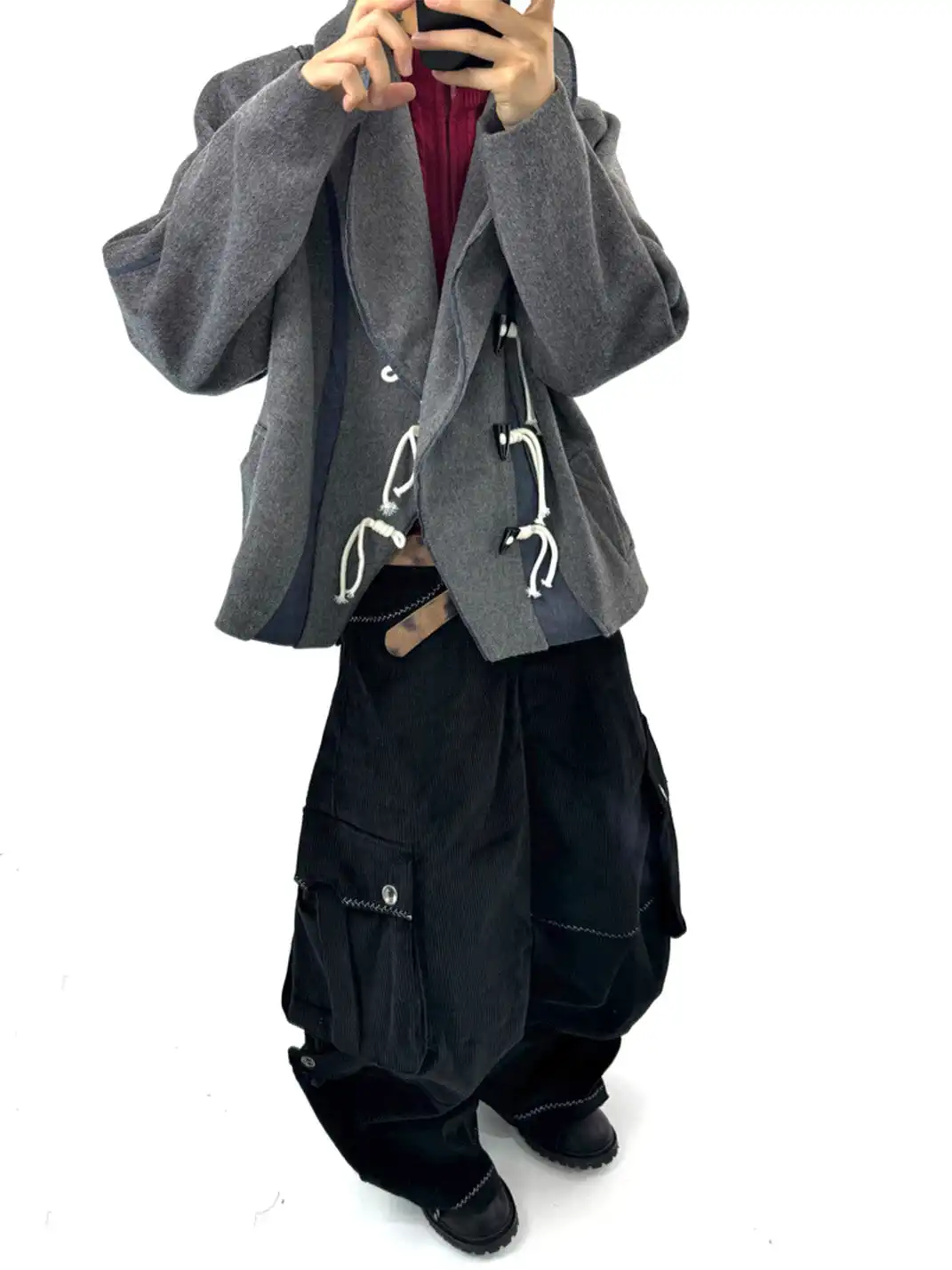RELABEL | Asym Wool-Blend Curved Panel Jacket
