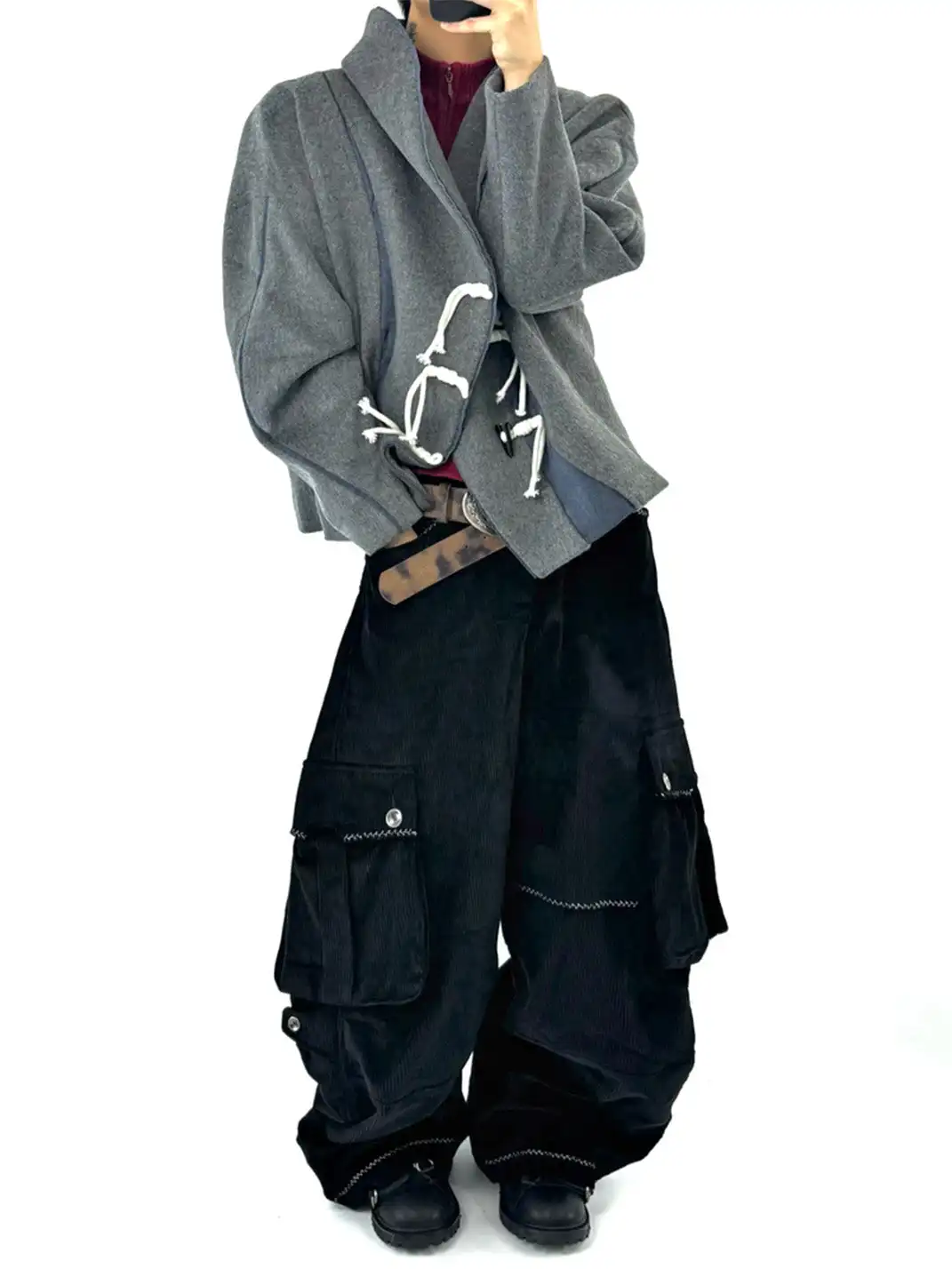 RELABEL | Asym Wool-Blend Curved Panel Jacket