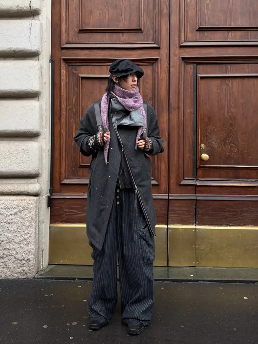 RELABEL | Layered Placket Wool Blend Coat