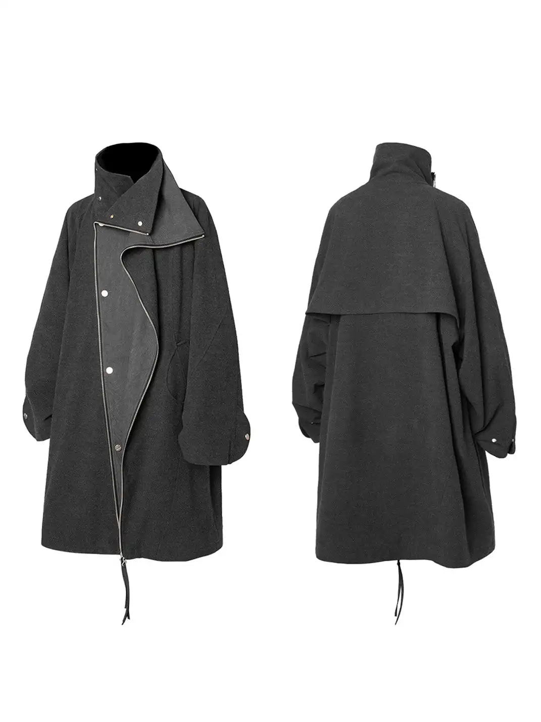 RELABEL | Layered Placket Wool Blend Coat
