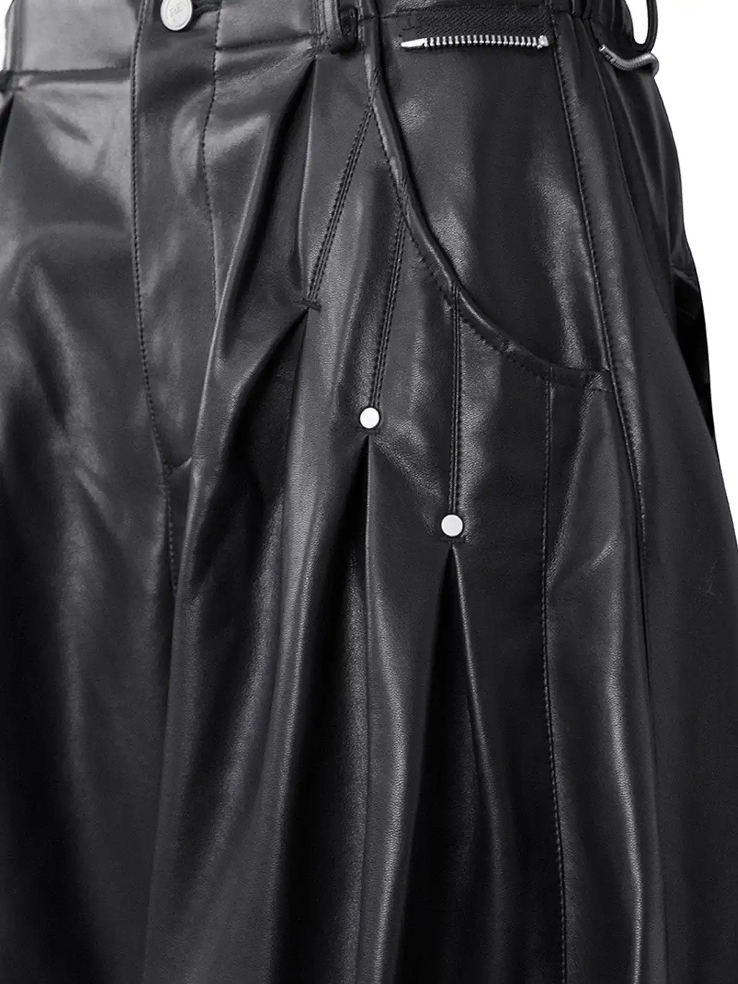 RELABEL | Pleated Rivet Oversized PU Pants