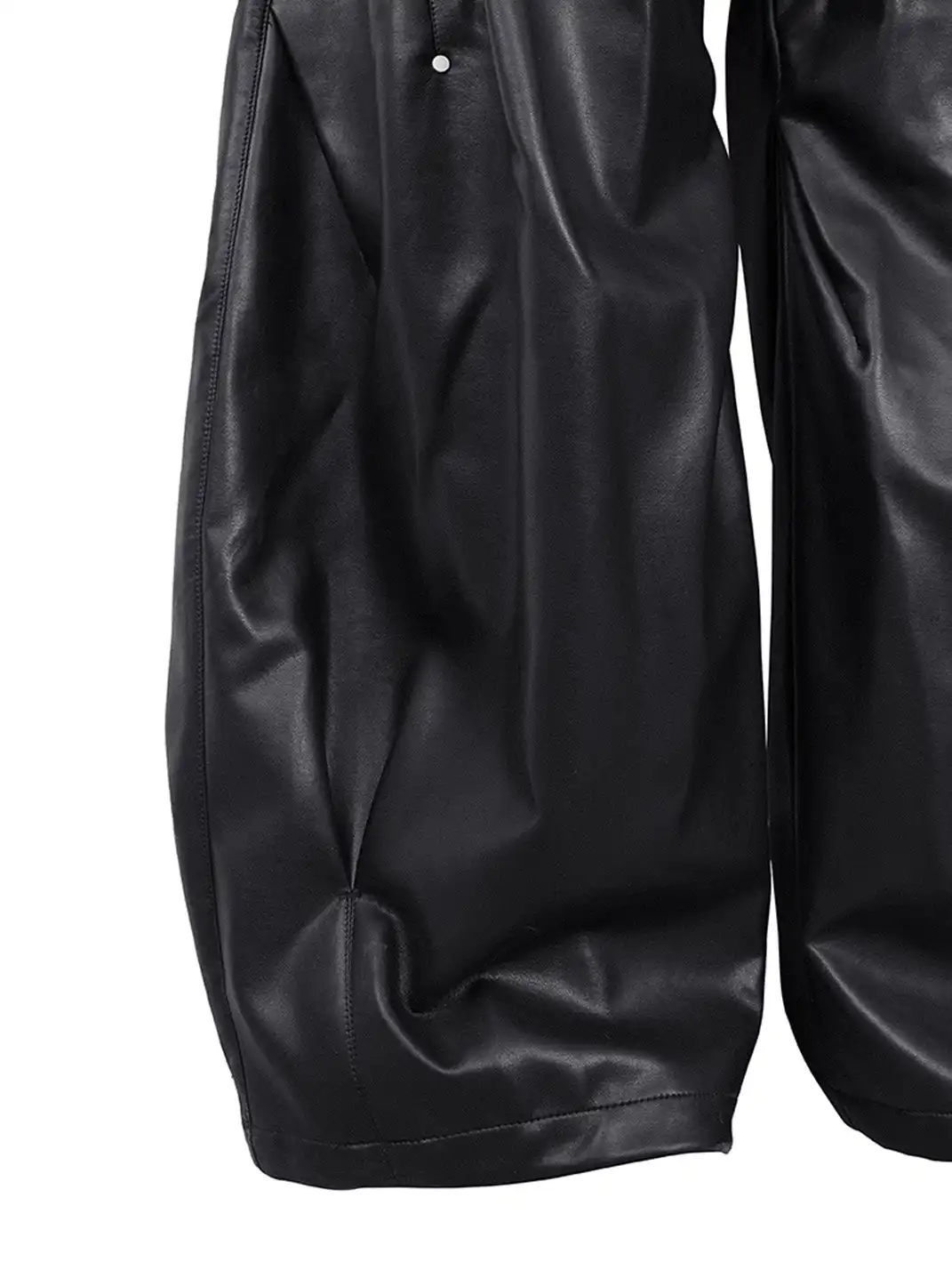 RELABEL | Pleated Rivet Oversized PU Pants