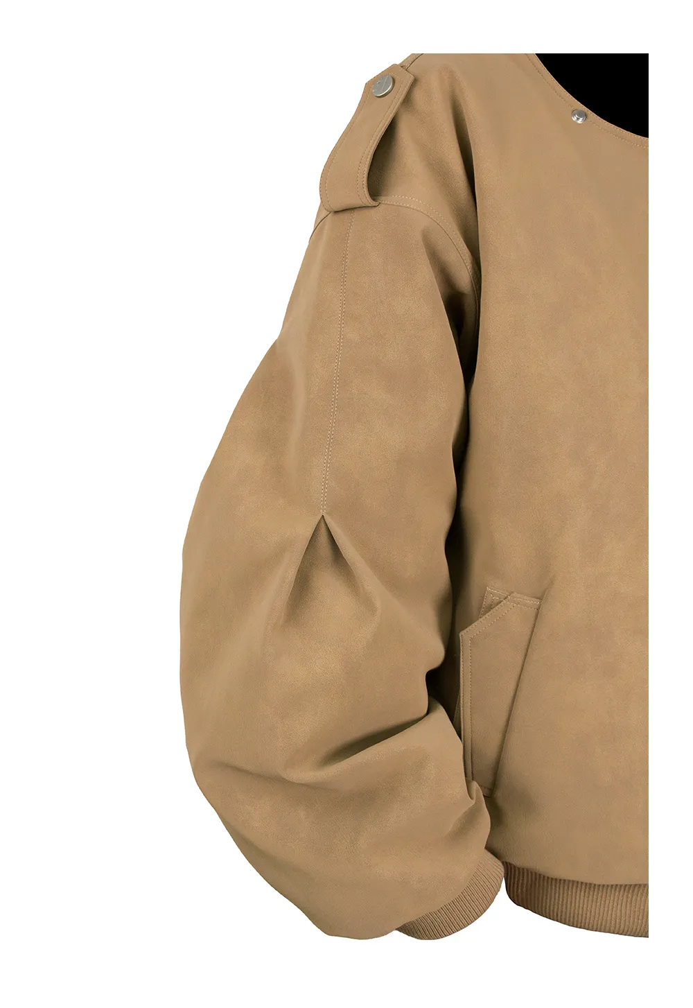 RELABEL | Detachable Plush Scarf Hooded Suede Jacket
