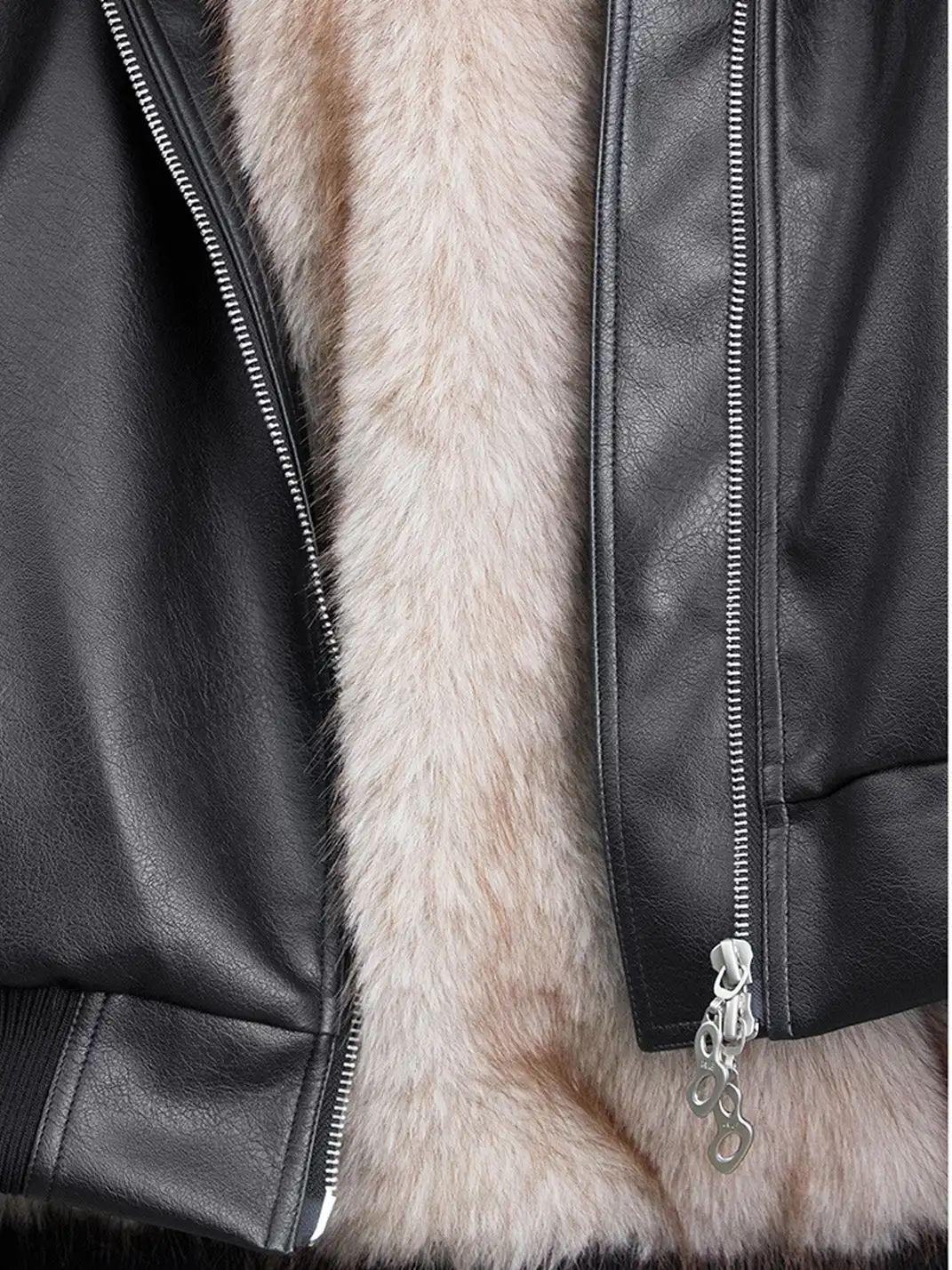 RELABEL | Detachable Plush Scarf Ruched Hooded Jacket
