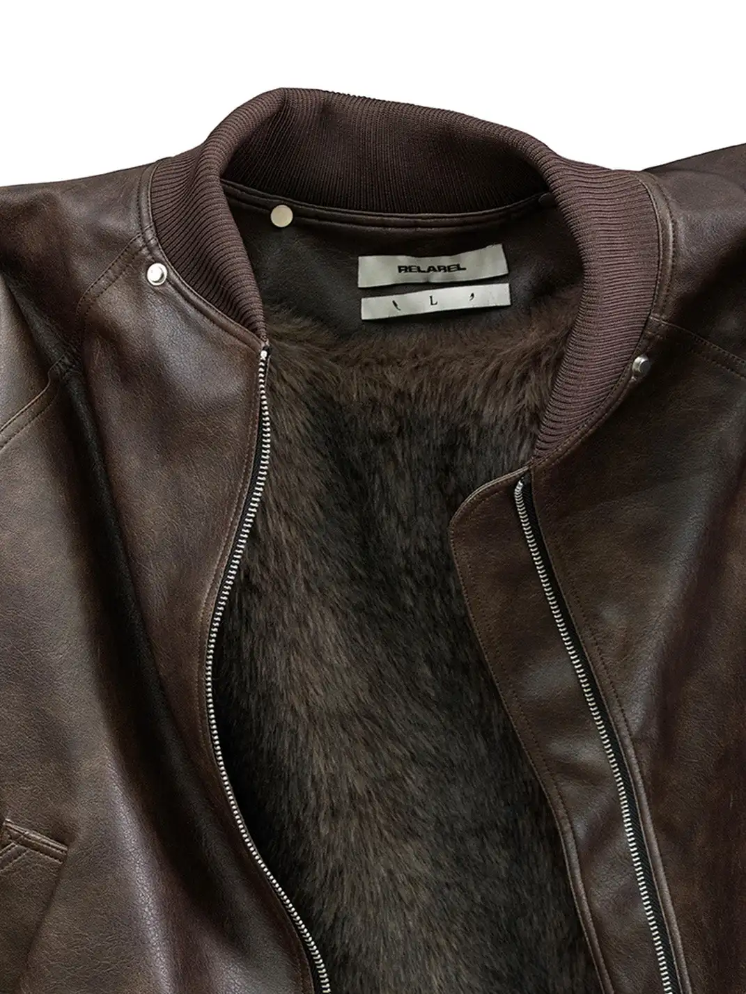 RELABEL | Detachable Plush Scarf Ruched Hooded Jacket