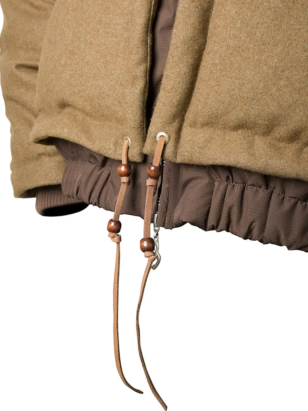 RELABEL | Layered Detachable Hood Wool-Blend Puffer Jacket