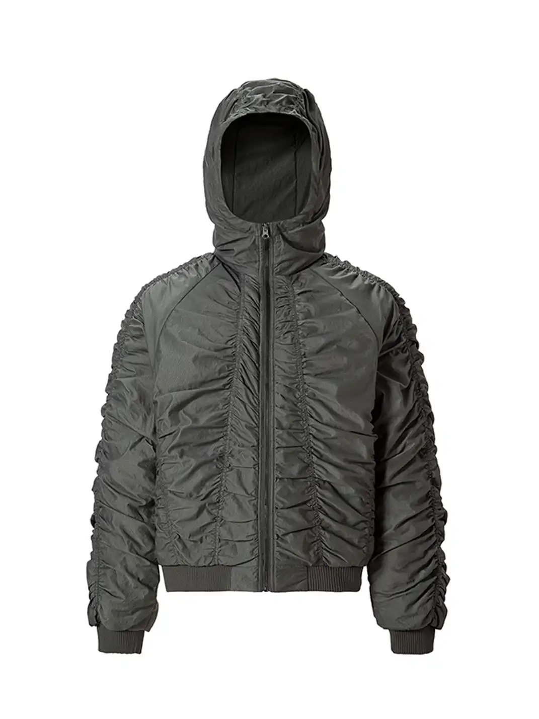 F2CE | Ruched Nylon Hooded Bomber
