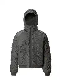 F2CE | Ruched Nylon Hooded Bomber