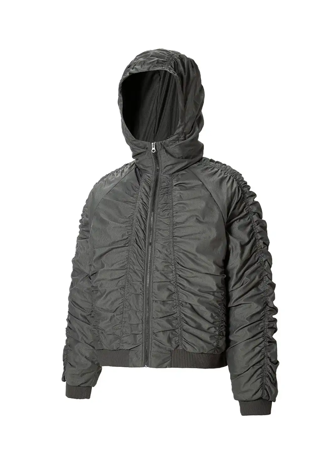 F2CE | Ruched Nylon Hooded Bomber