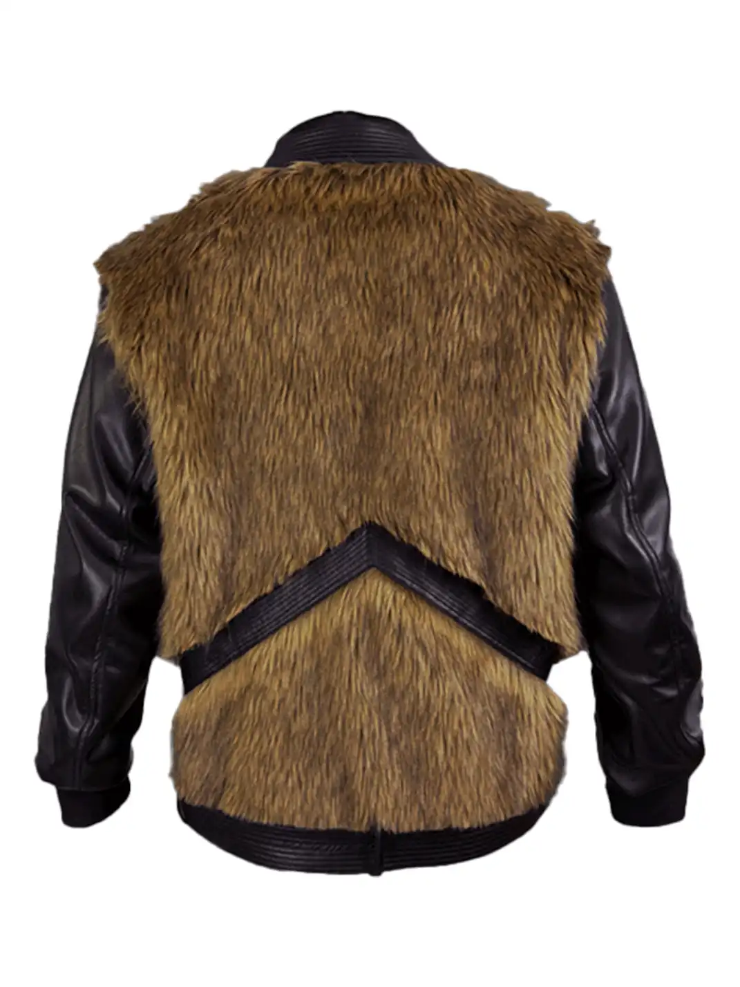 99CLUB | Motorcycle Leather-Sleeved Fur Jacket