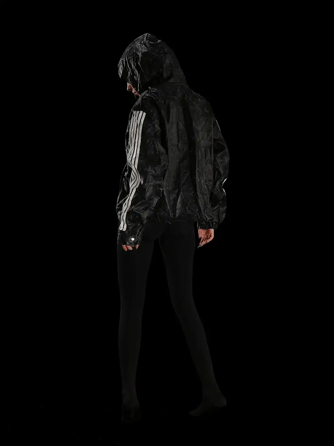 99CLUB | Wrinkled Cracked Texture Hoodie Jacket