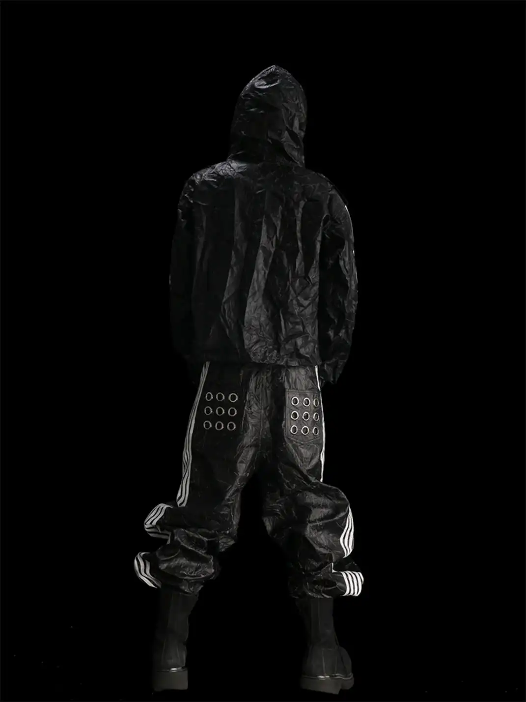 99CLUB | Wrinkled Cracked Texture Hoodie Jacket