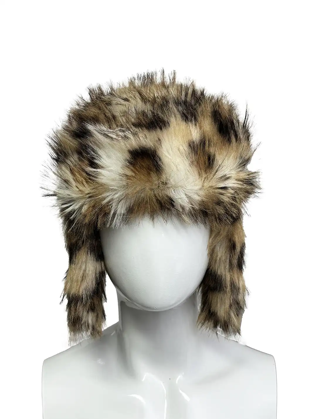 99CLUB | Leopard Print Long Fur Soviet-Style Hat