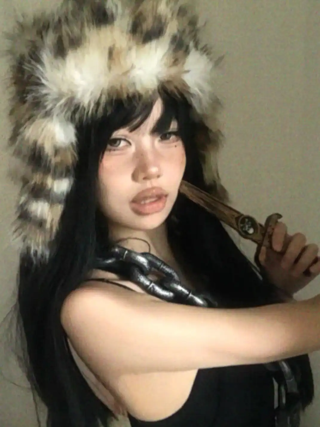 99CLUB | Leopard Print Long Fur Soviet-Style Hat