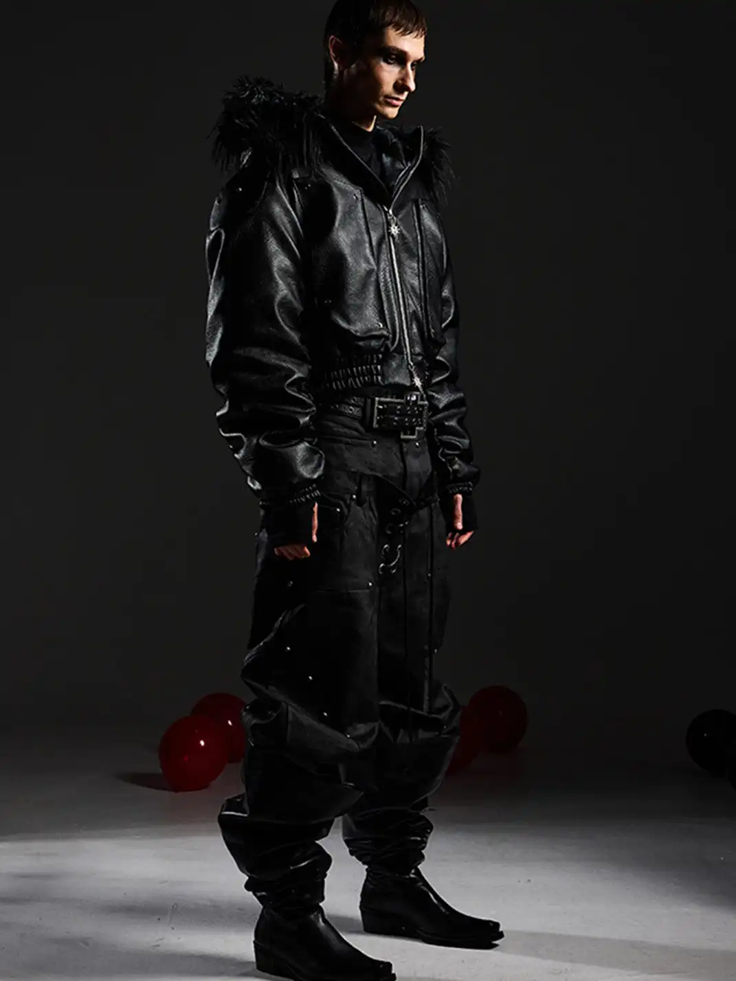 DARKRTPTS | Armor Detachable Fur Collar Hooded Cotton Coat
